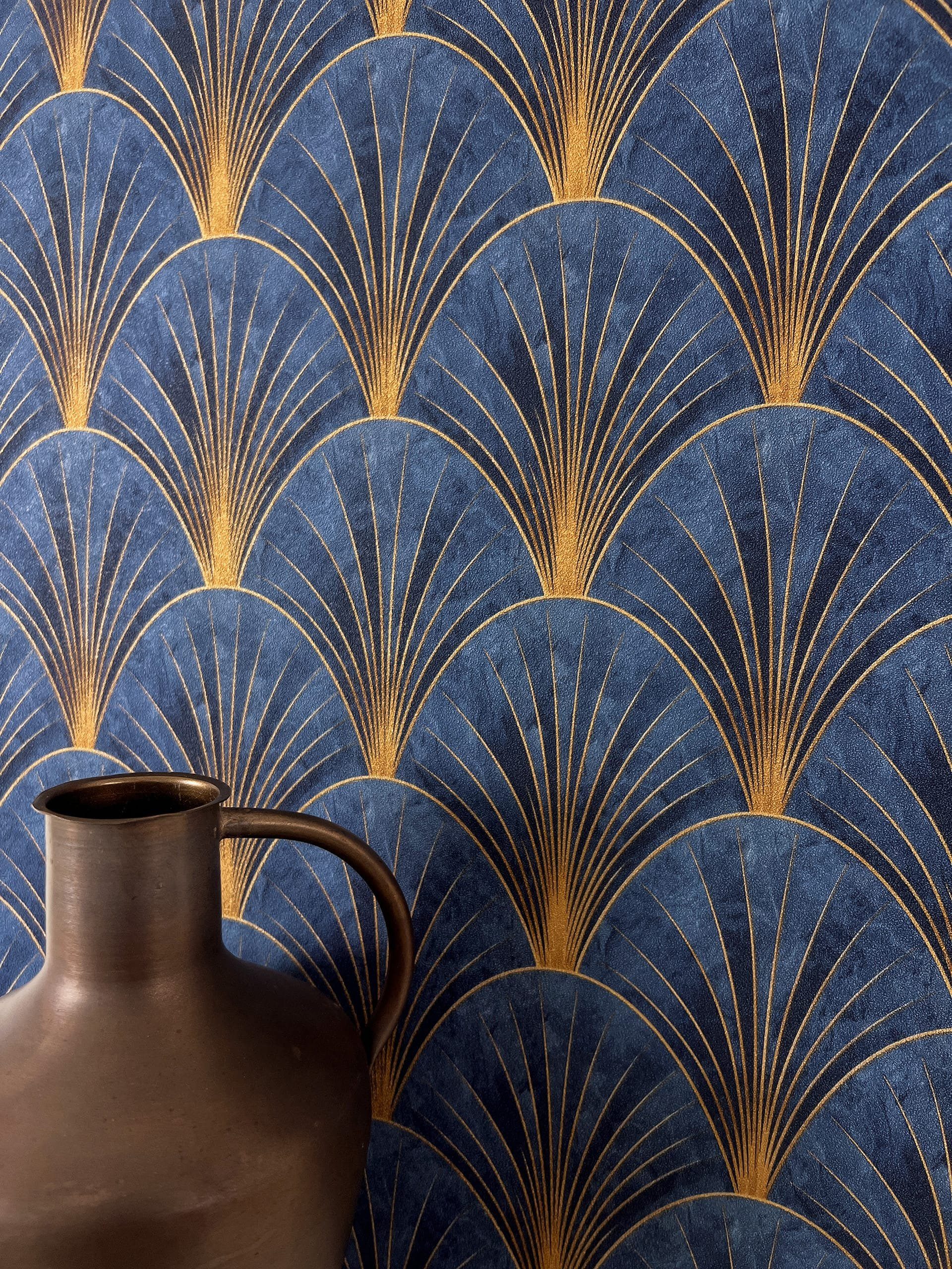 Newroom Vliestapete, Blau Tapete Modern Geometrische günstig online kaufen