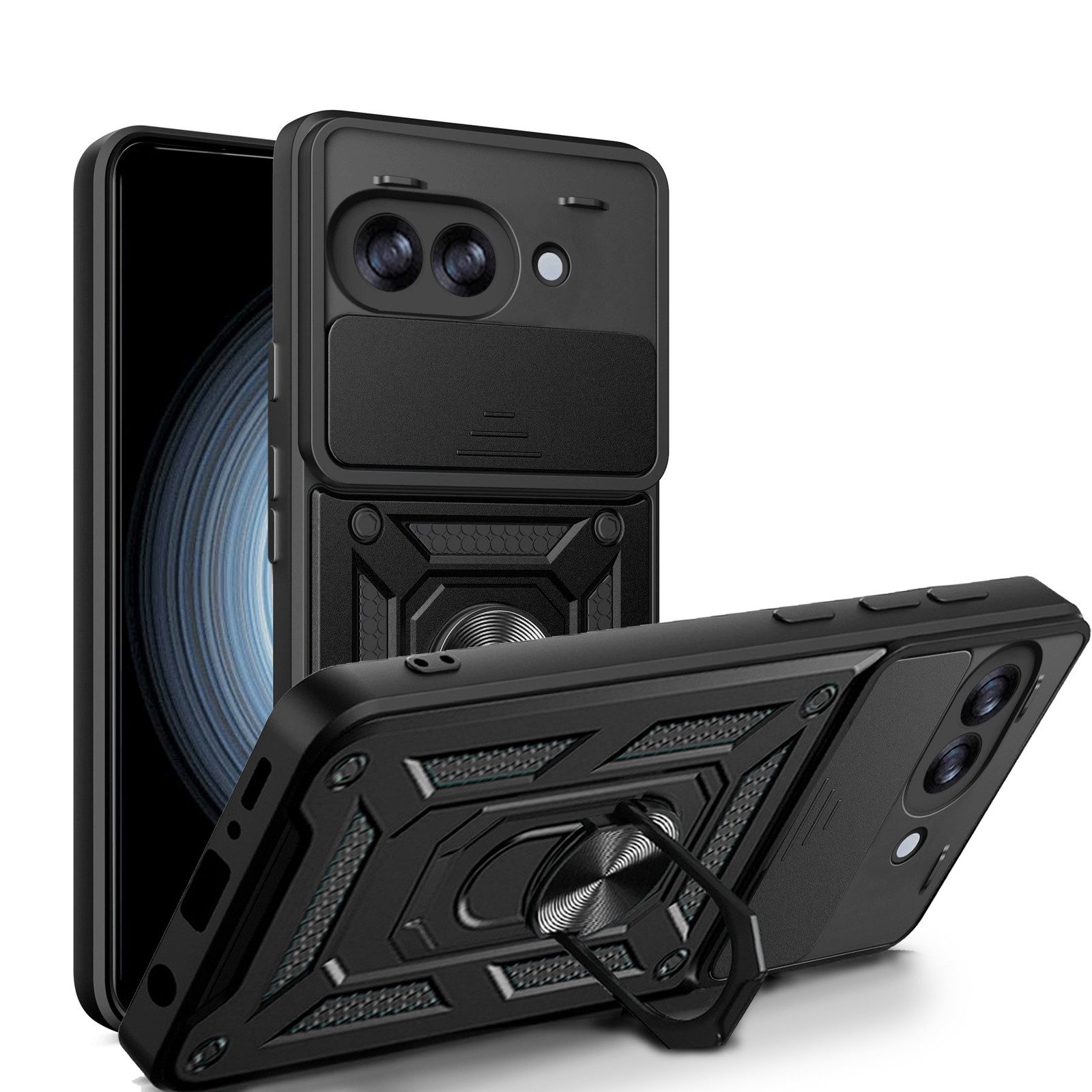 betterfon Handyhülle Panzer für Google Pixel 10a - Outdoor Case mit Kameraschutz, Outdoorhülle mit Ringhalter Smartstand und Silikonkern