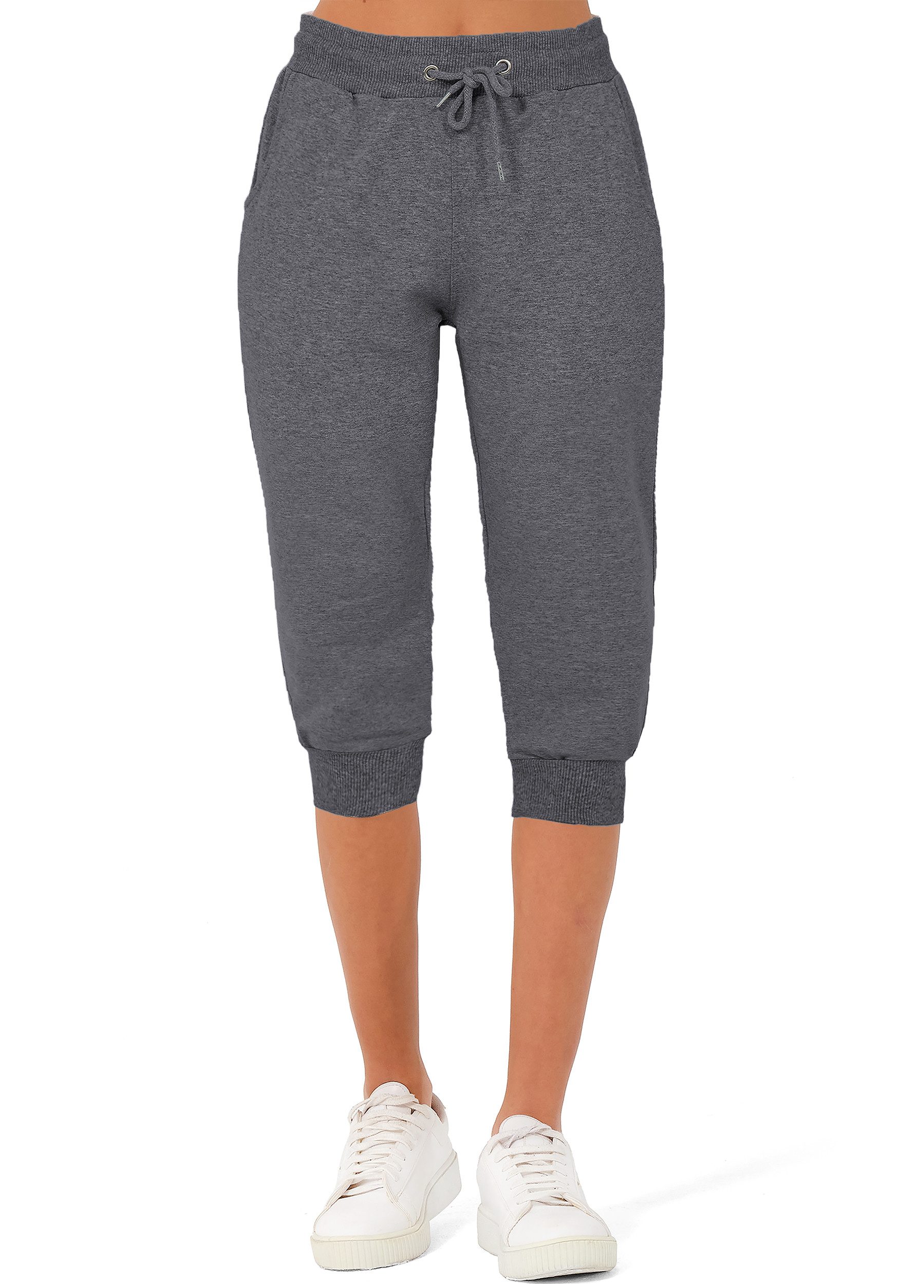 S&S Jogginghose Jogginghose 3/4 Hose Damen Caprihose Kurze Hose (Packung, 1-tlg., Jogginghosen) Bequeme Sporthose mit Kordelzug