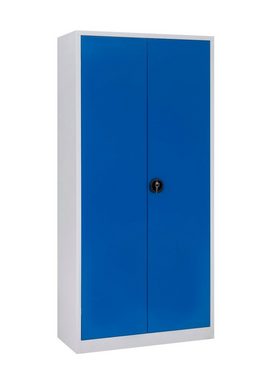 Furni24 Mehrzweckschrank Putzmittelschrank, 92x195x42cm, grau/blau