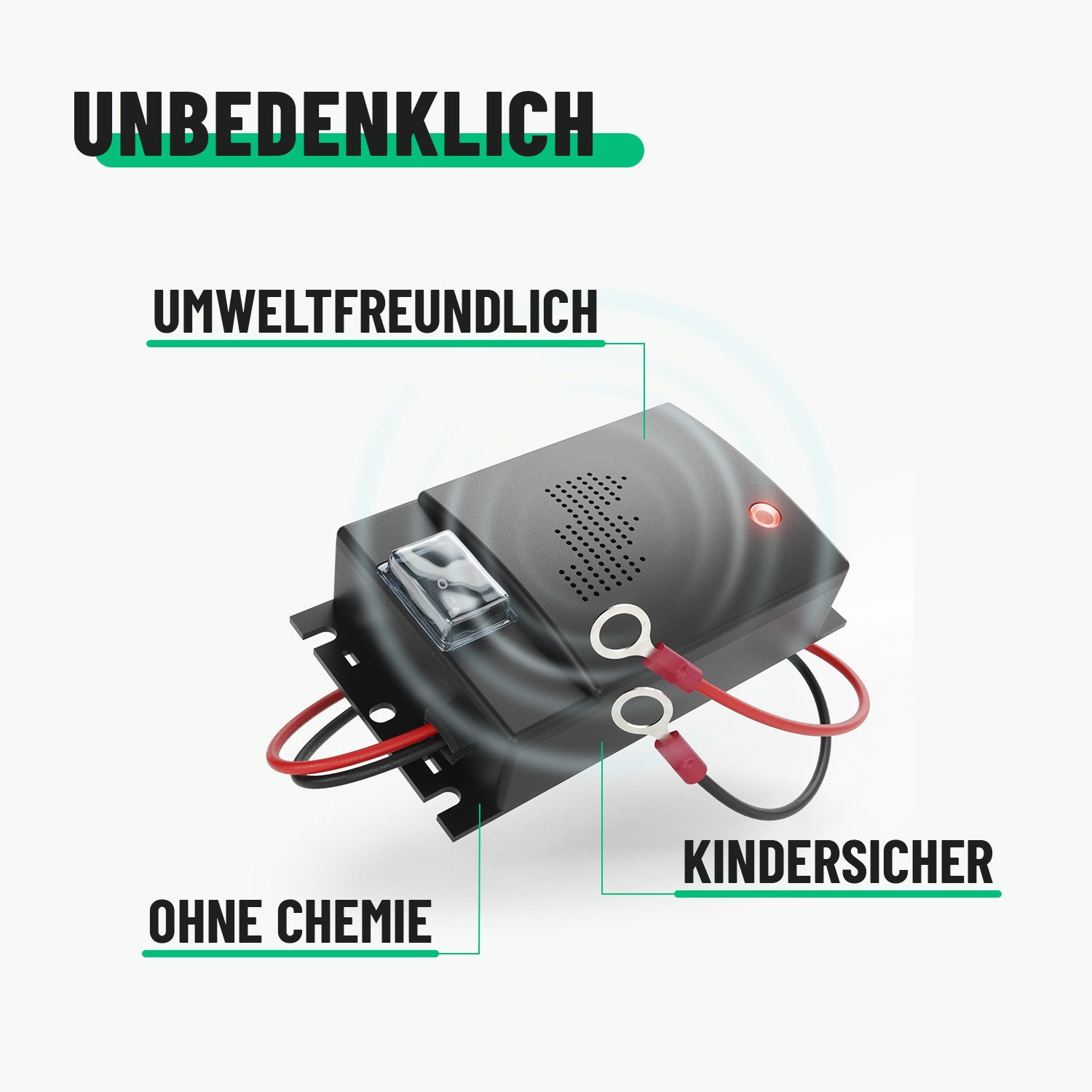 greate. Ultraschall-Tierabwehr 1x Marderschreck Auto, 12V Batterieanschluss, Motorraum, Mader Abwehr, 1-tlg. – Bild 4 von 5
