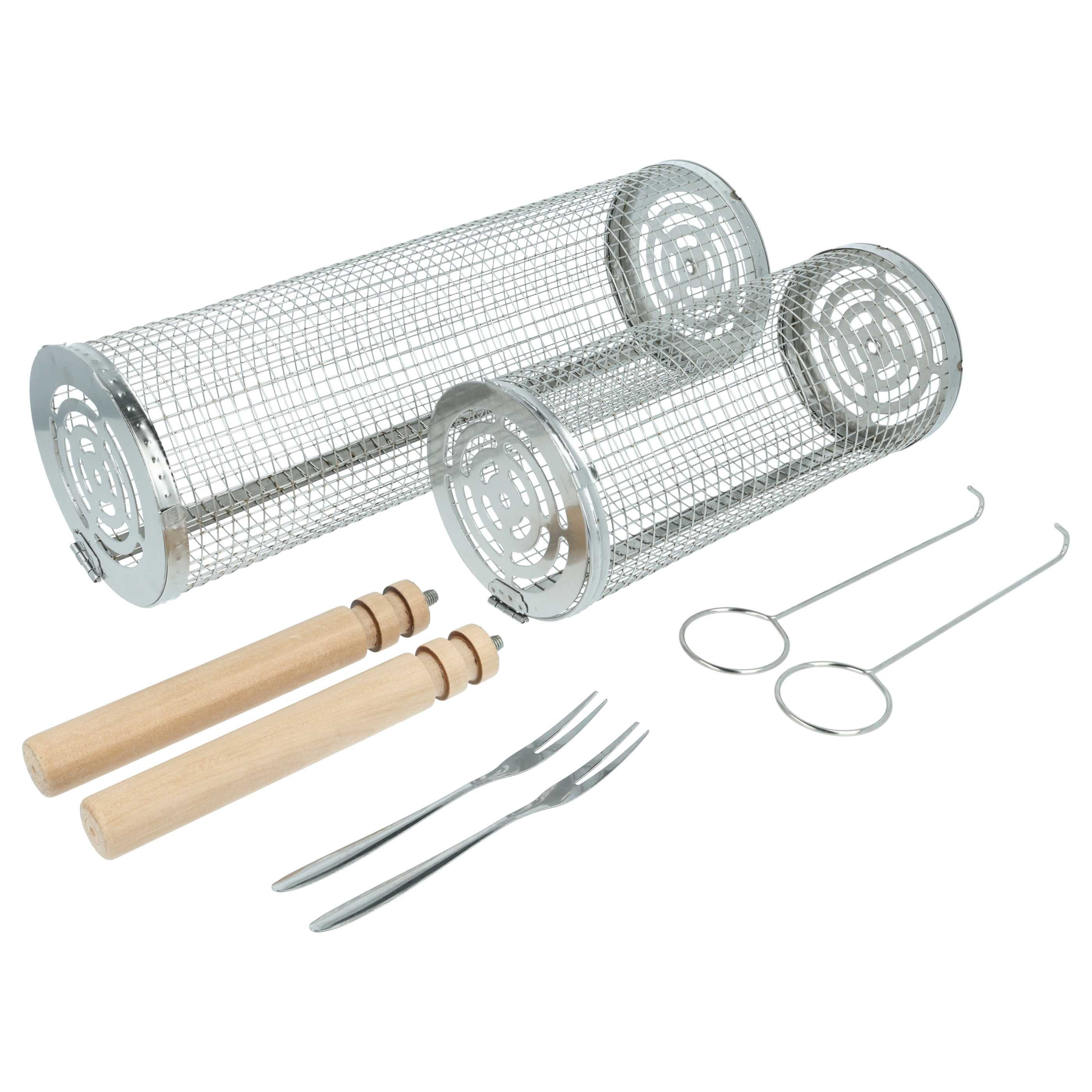 vhbw Grillschale für Grill, Edelstahl / Holz