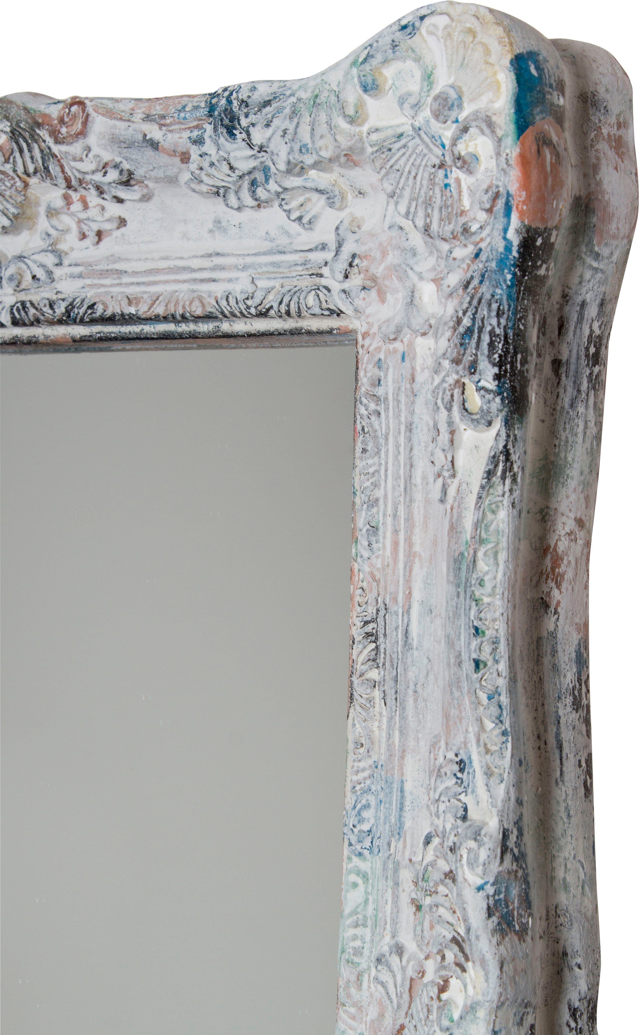 Wandspiegel rechteckig, Holz, Rahmen aus Monja & Myflair Optik verzierter (1-St), Möbel Shabby Accessoires