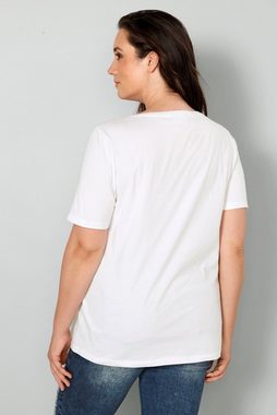 MIAMODA Rundhalsshirt T-Shirt Pailletten-Motiv Halbarm