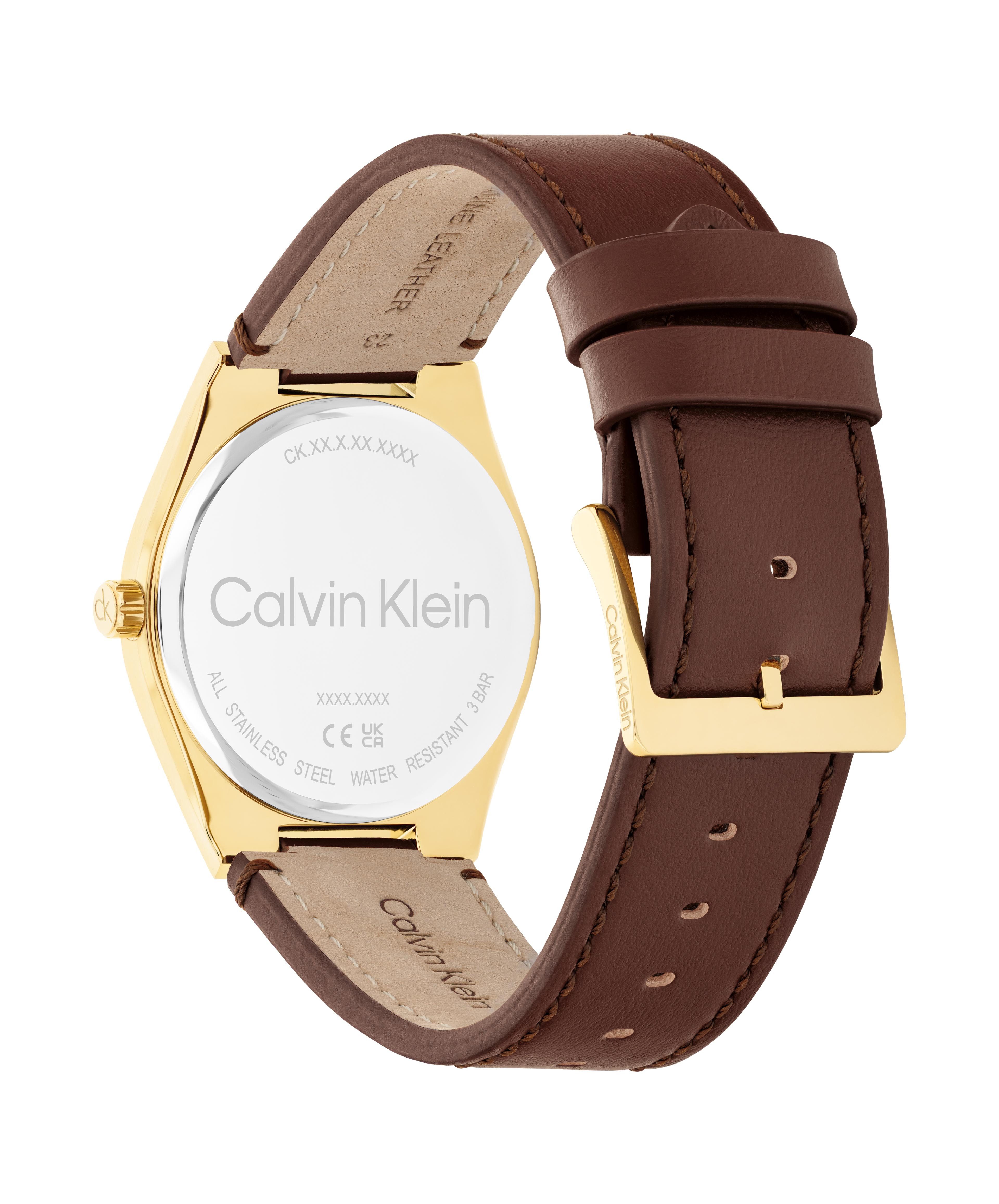 Calvin Klein Multifunktionsuhr CK MOTION 25200523, Quarzuhr, Armbanduhr, Damenuhr, Herrenuhr, Lederarmband, analog