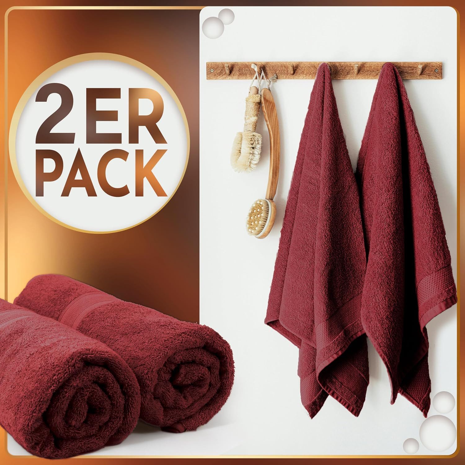 NatureMark Saunatuch Frottier Saunatücher 80x200cm, 100% Baumwolle (2-St), günstig online kaufen