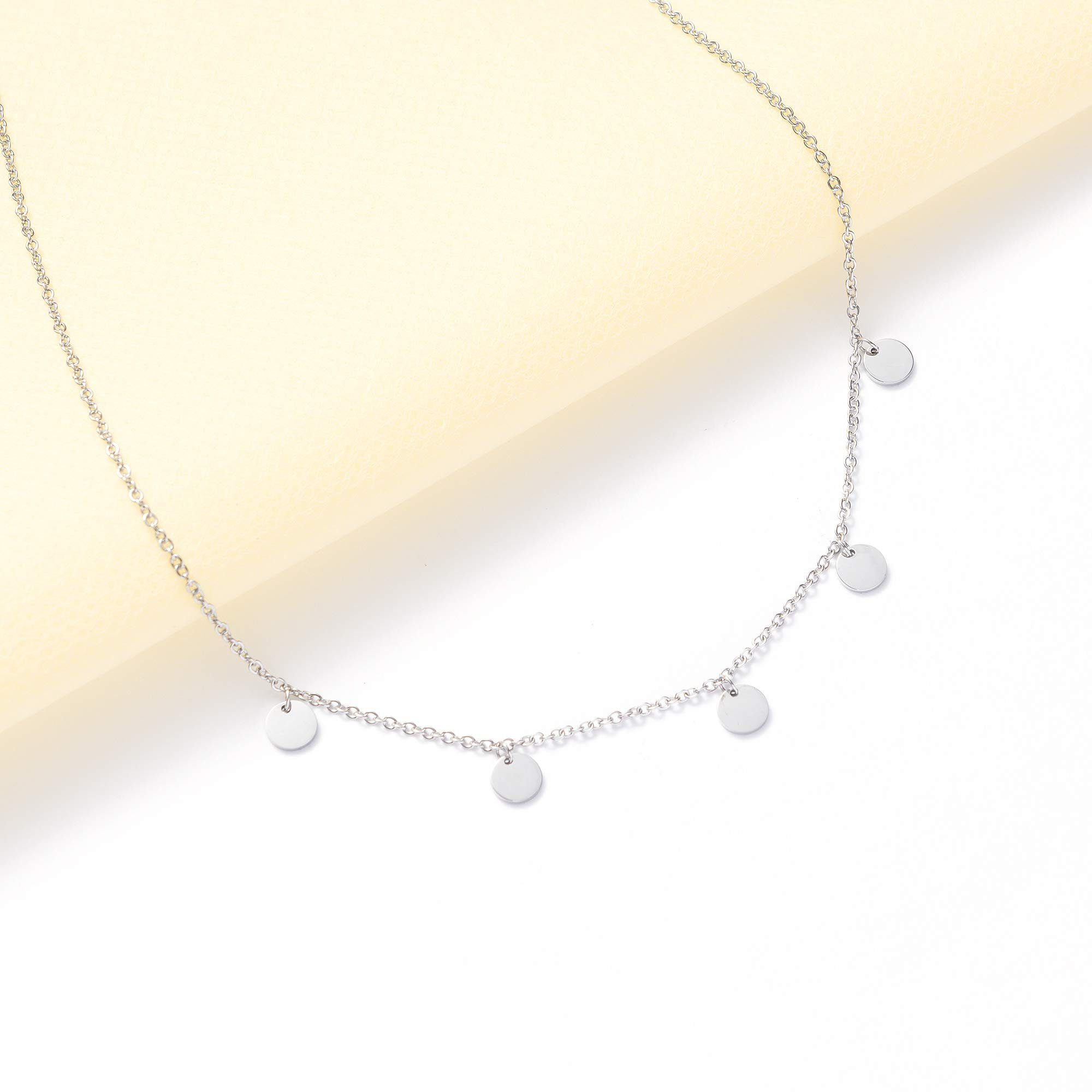 Kim Johanson Kette mit Anhänger Coins (1-tlg), mit 5 Edelstahl-Plättchen, v günstig online kaufen