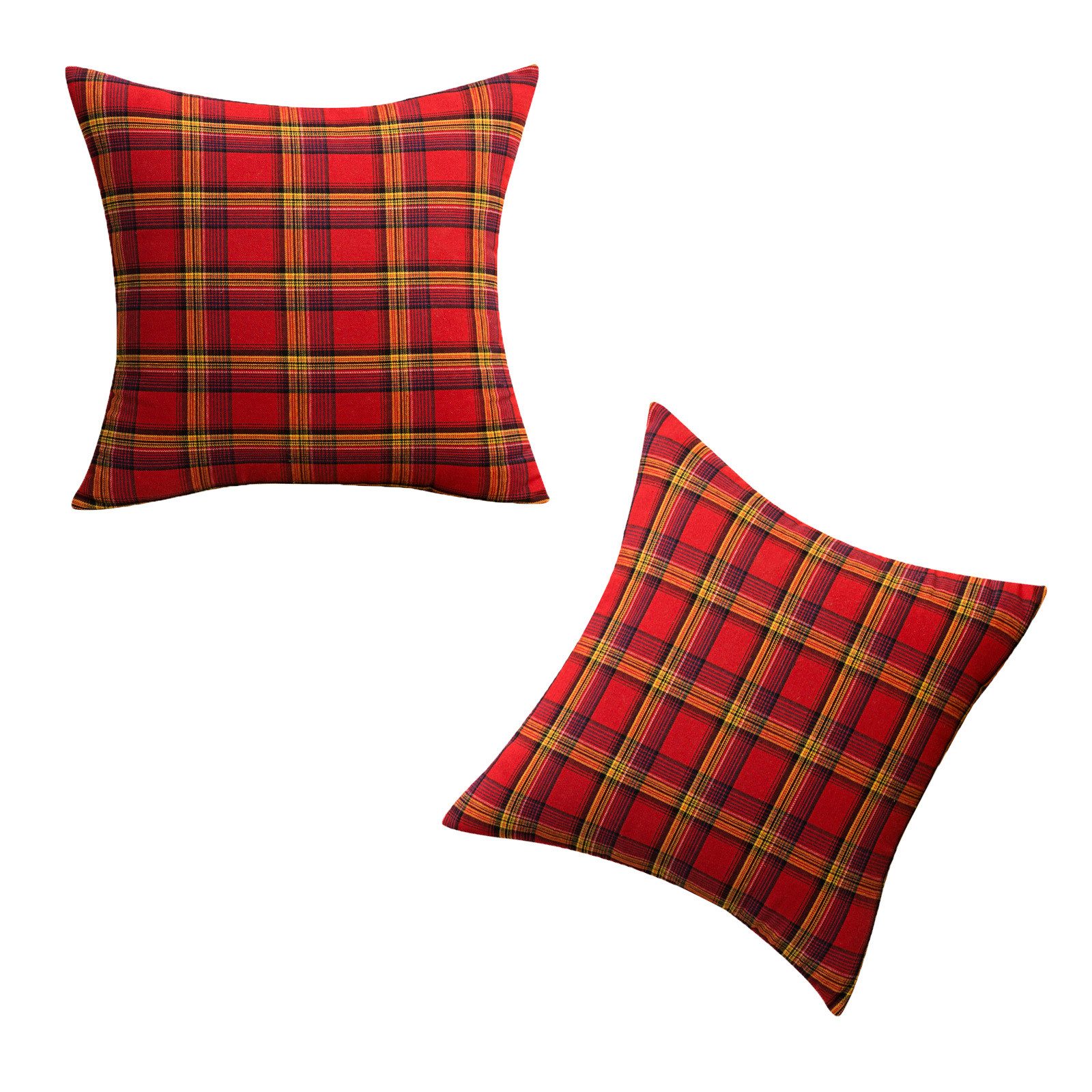 BTTO Kissenbezug Kissenbezug Weihnachten 2 er Set,Kariert Plaid Kissenhülle, Weihnachtskissenbezug Dekorative Kissenbezüge Baumwolle Polyester