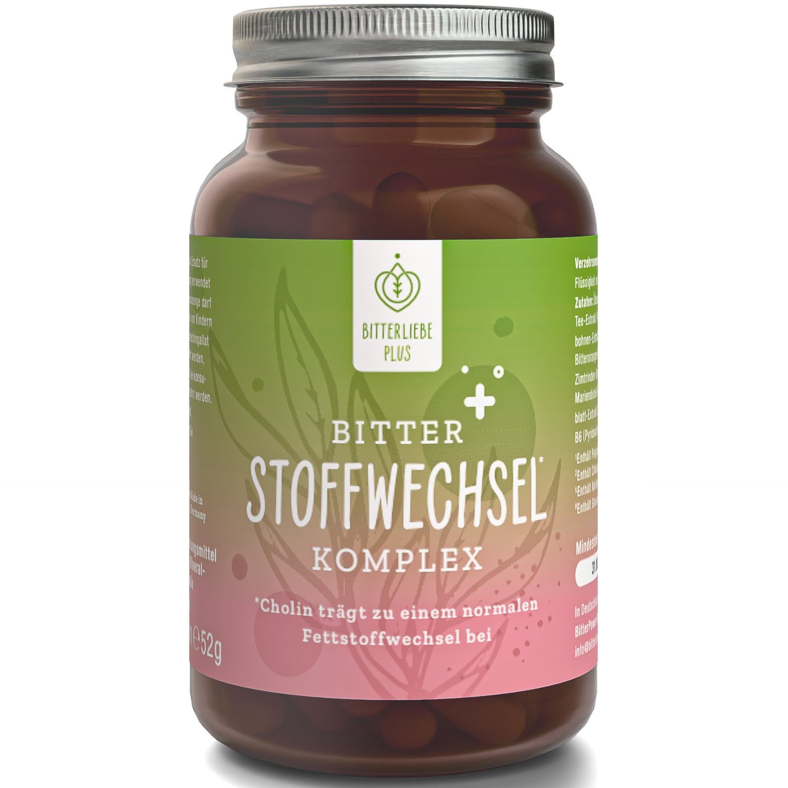 BitterLIebe - Stoffwechsel Komplex - Stoffwechselkur mit Cholin, Zink & Vitamine - Kapseln