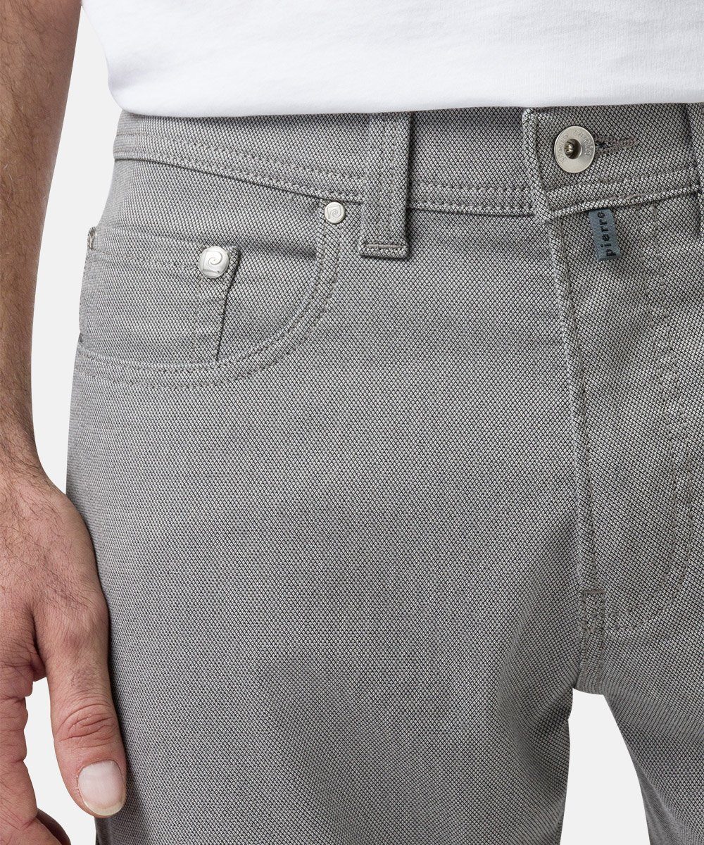 Pierre Cardin 5-Pocket-Jeans Lyon Tapered Baumwoll-Flachgewebe mit feiner Struktur