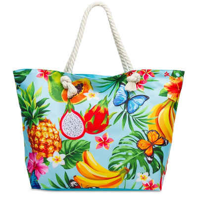 Caspar Strandtasche »TS1055 große Damen XXL Strandtasche mit bunten Hawaii Motiven«