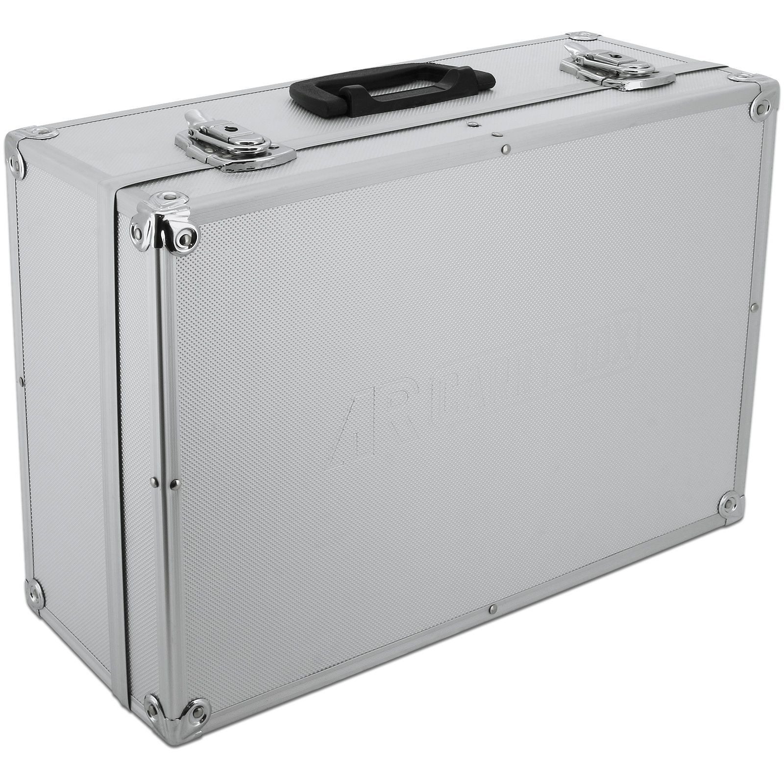 ECI Tools Werkzeugkoffer Aluminium Koffer Silber mit Werkzeughalter Leer 450 x 320 x 175 mm