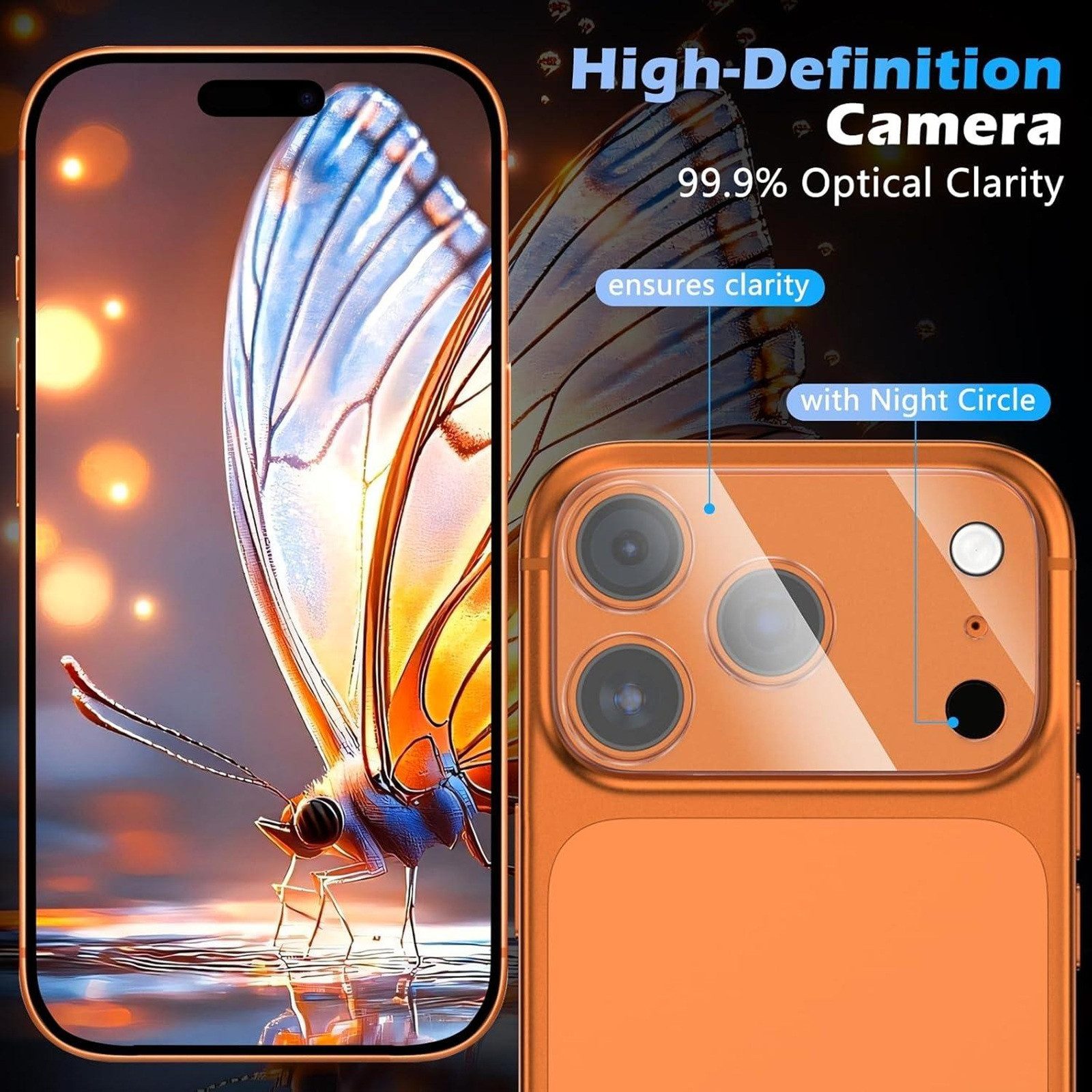 Protectorking Kameraschutzglas Kameraschutz HD klar Tempered 9H Panzerglas Linse Kamerafolie für iPhone 17 Pro Max, 1 Stück, Kameraschutz, Linsenschutz, Objekti – Bild 5 von 5