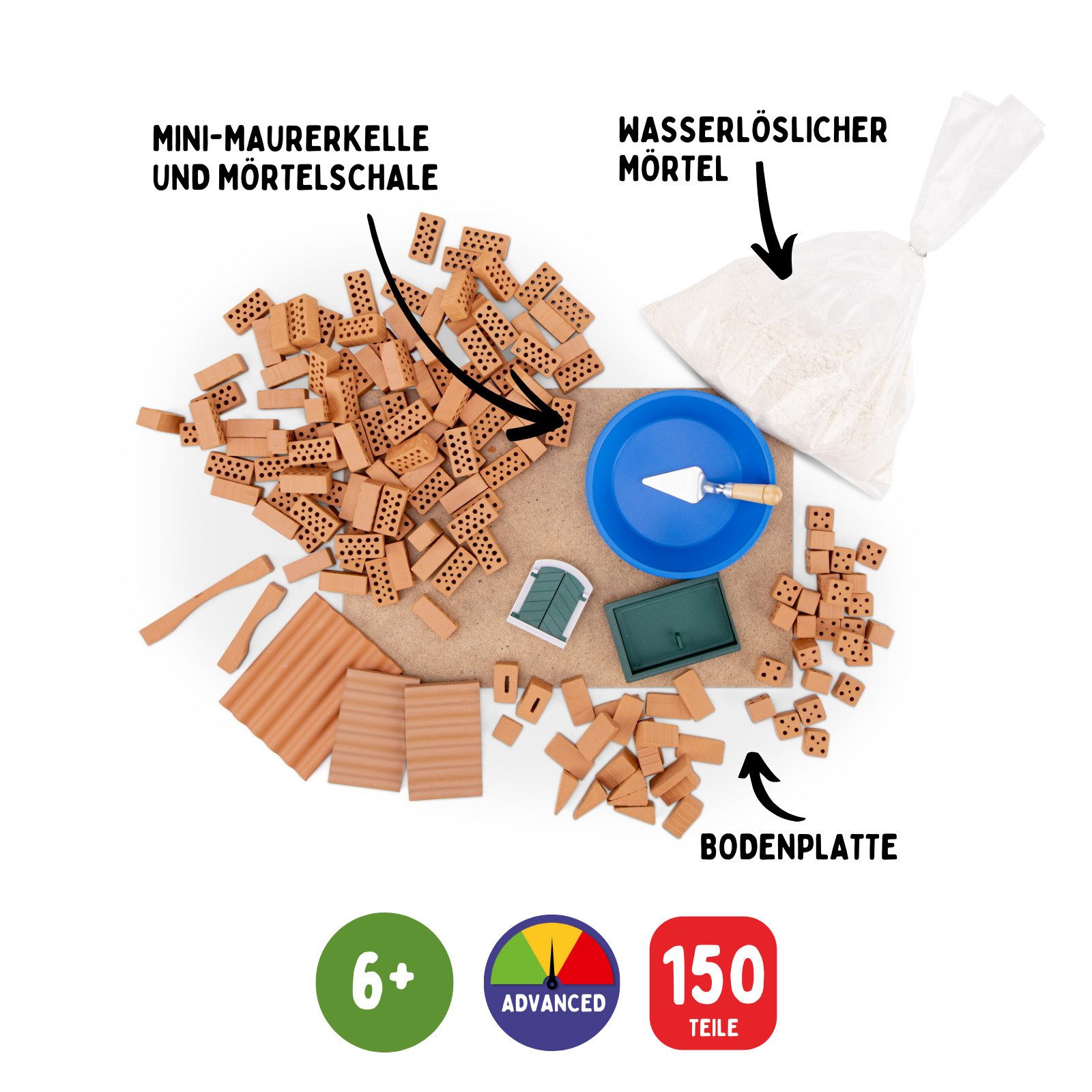 teifoc Burg / Haus Steinbaukasten, (Lernspielzeug, 150 St., Bastelset), Kreativspielzeug, Made in Germany