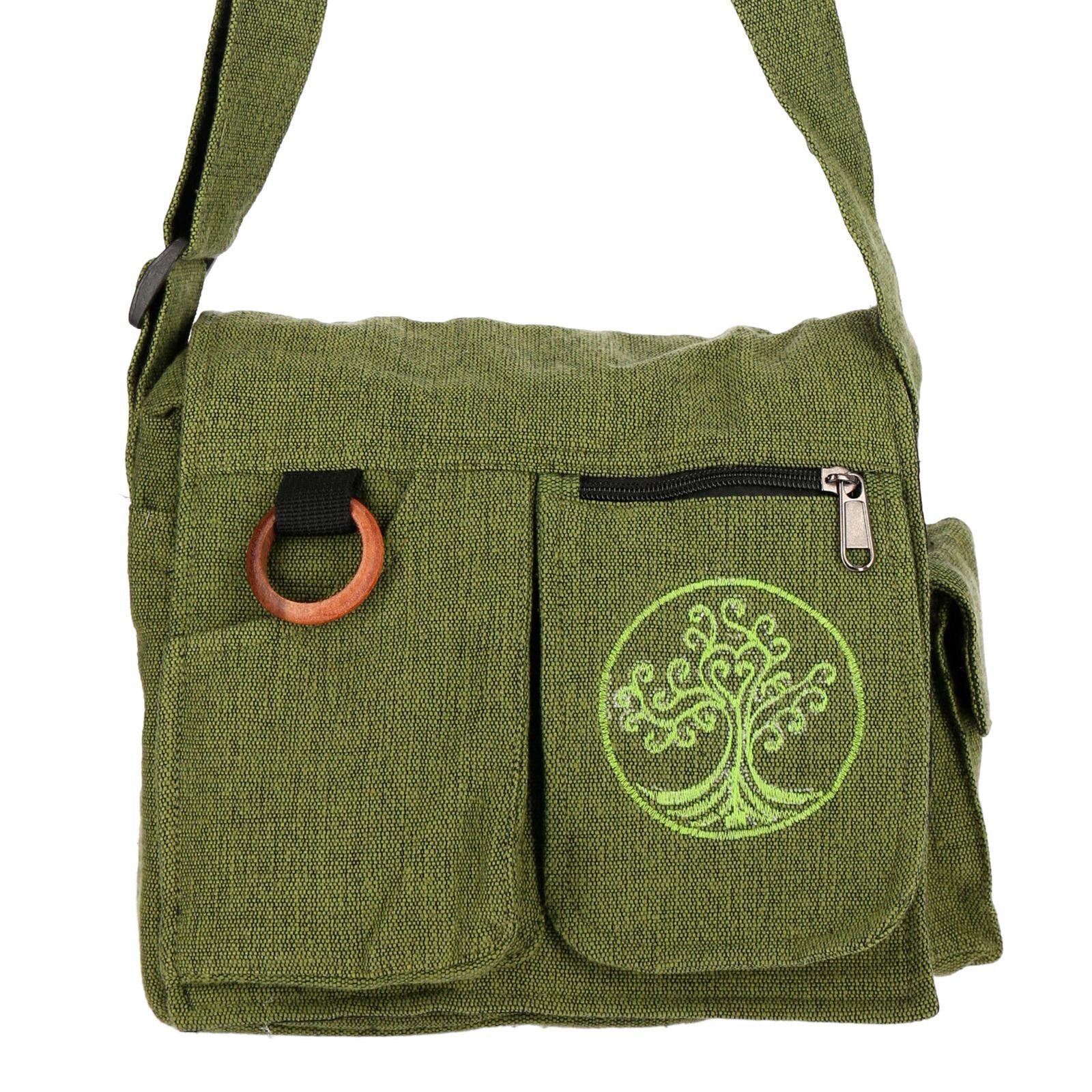 der UND Grün Damen Baum Schultertasche +Schulterriemen Handtasche Lebensbaum Liebe KUNST Hippie MAGIE