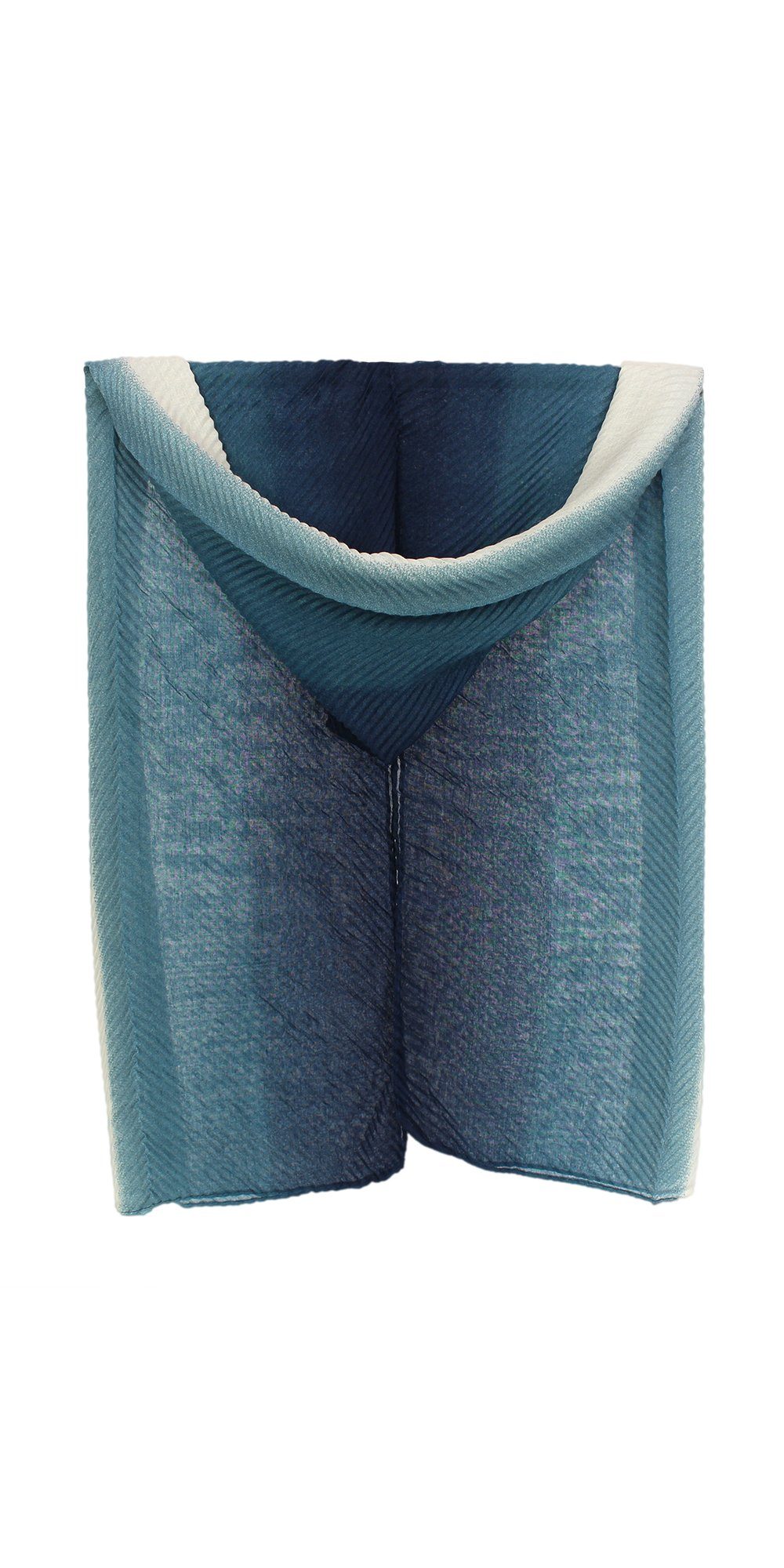 blau ZEBRO Farben Modeschal verlaufenden mit Plisseeschal