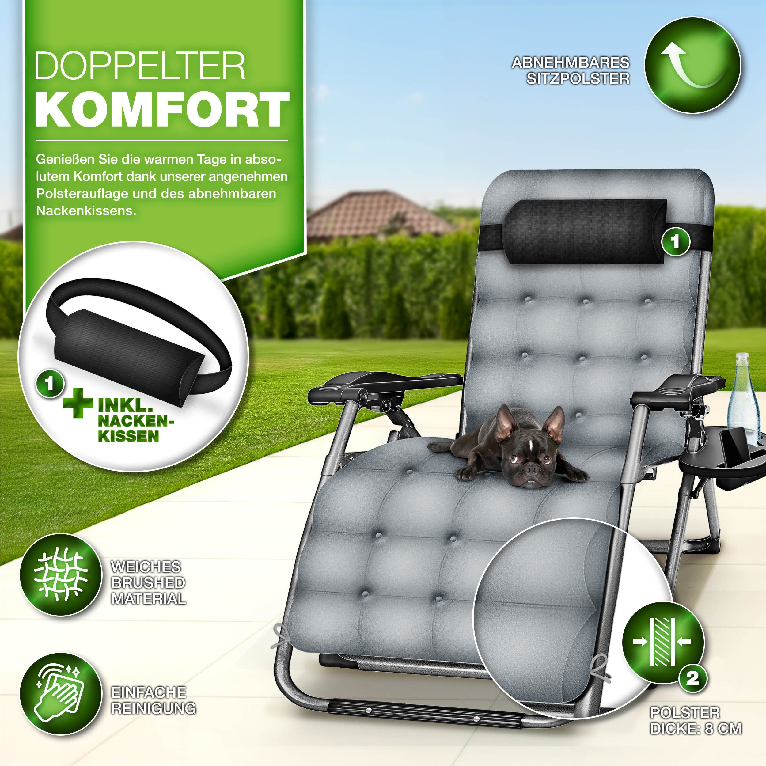 tillvex Gartenliege tillvex® Liegestuhl klappbar bis günstig online kaufen