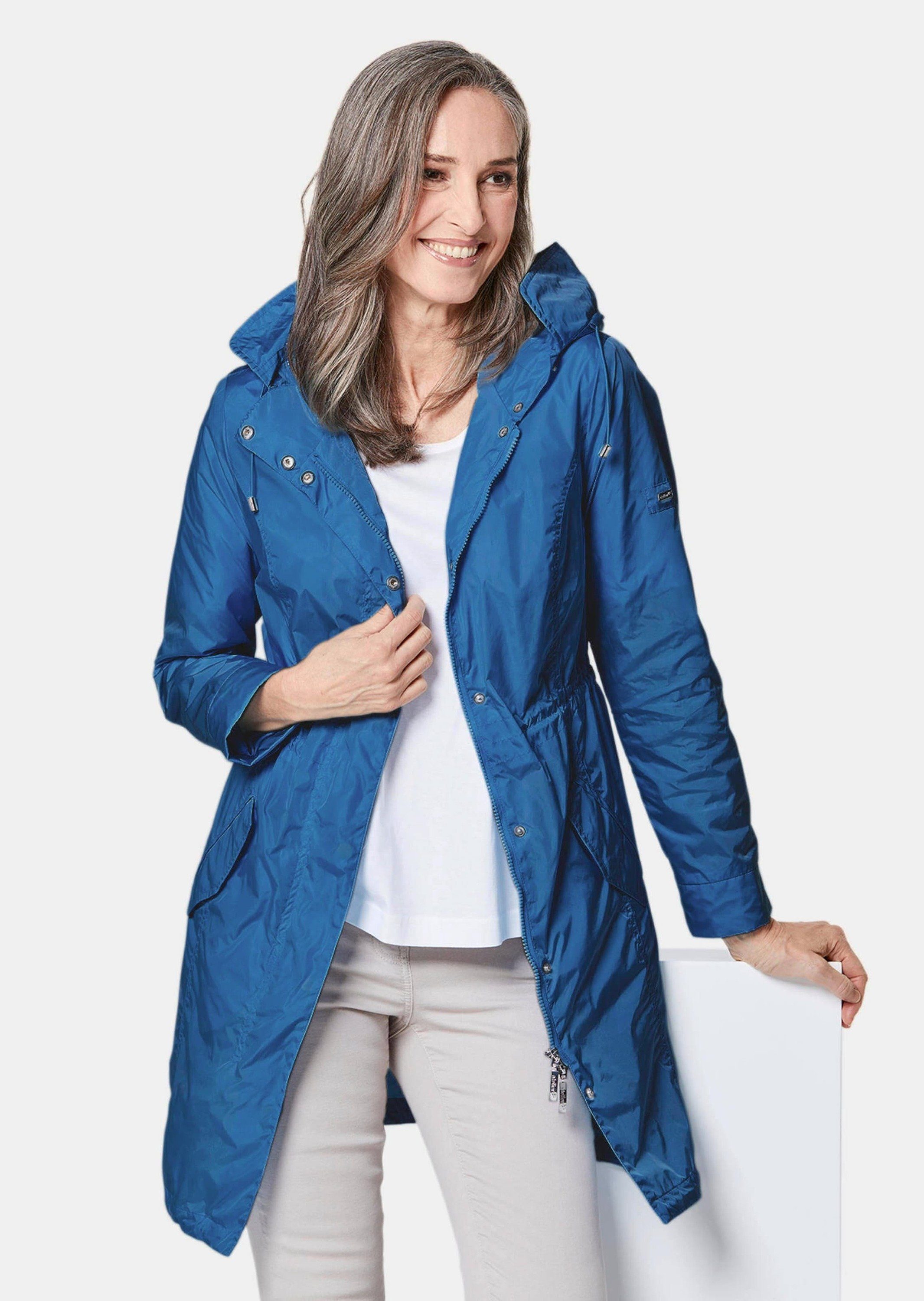 GOLDNER Outdoorjacke Modischer Regenparka mit Kapuze Individuelle Weitenregulierung durch Tunnelzüge und variablen Kragen