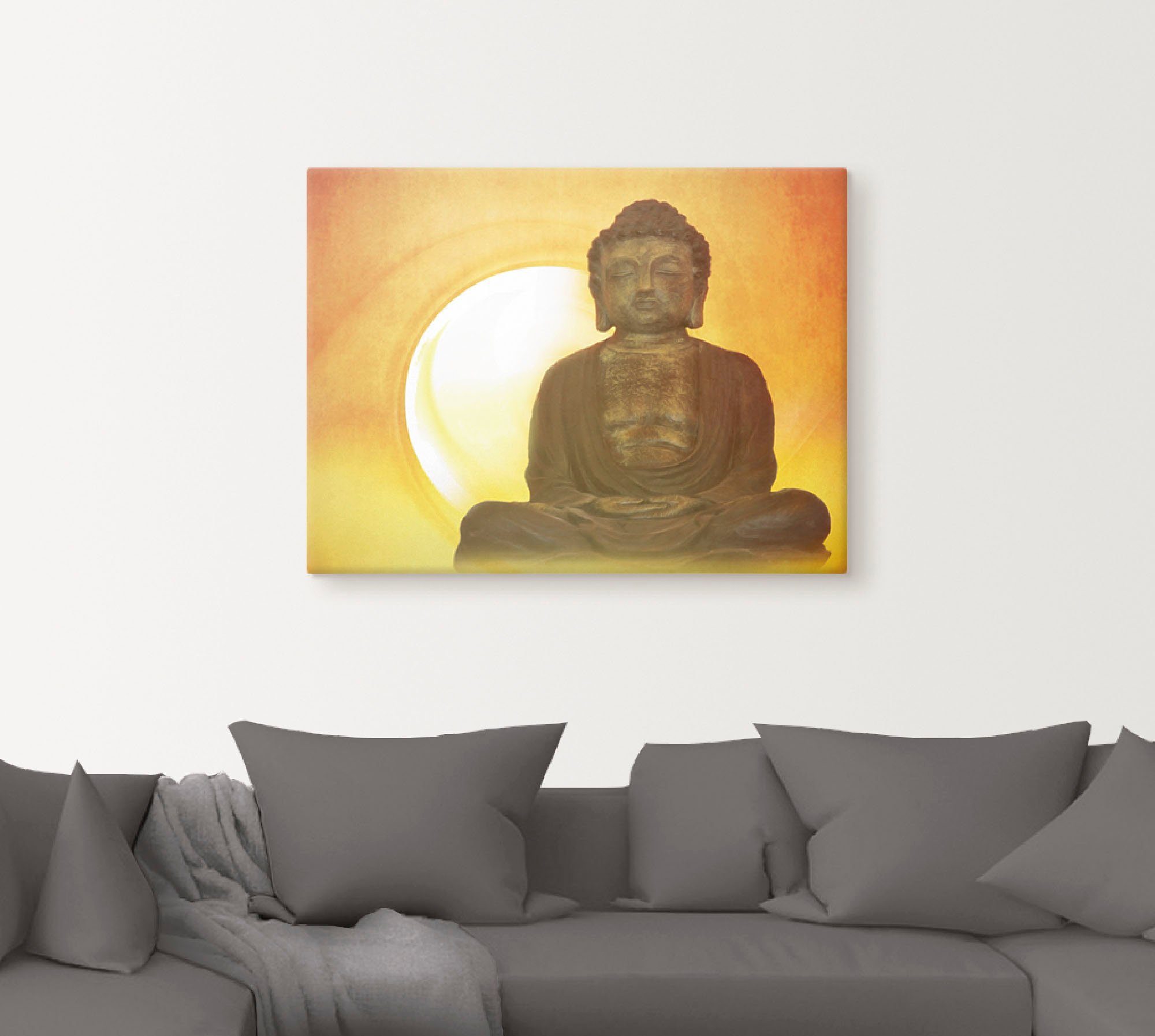 Artland Leinwandbild Buddha 2, Religion (1 St), auf Holzrahmen gespannt