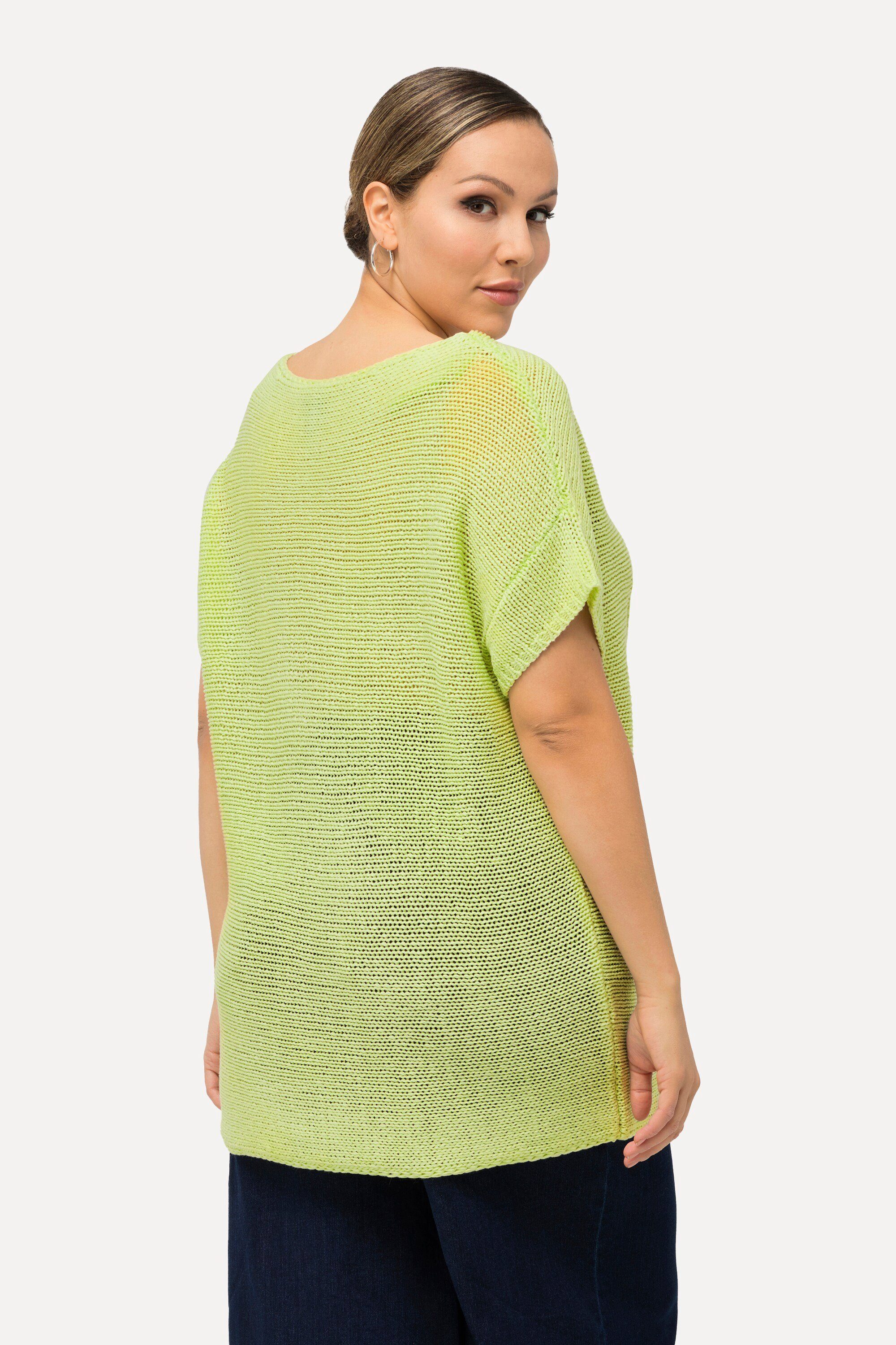 Ulla Popken Strickpullover Pullover Palmen oversized U-Boot-Ausschnitt