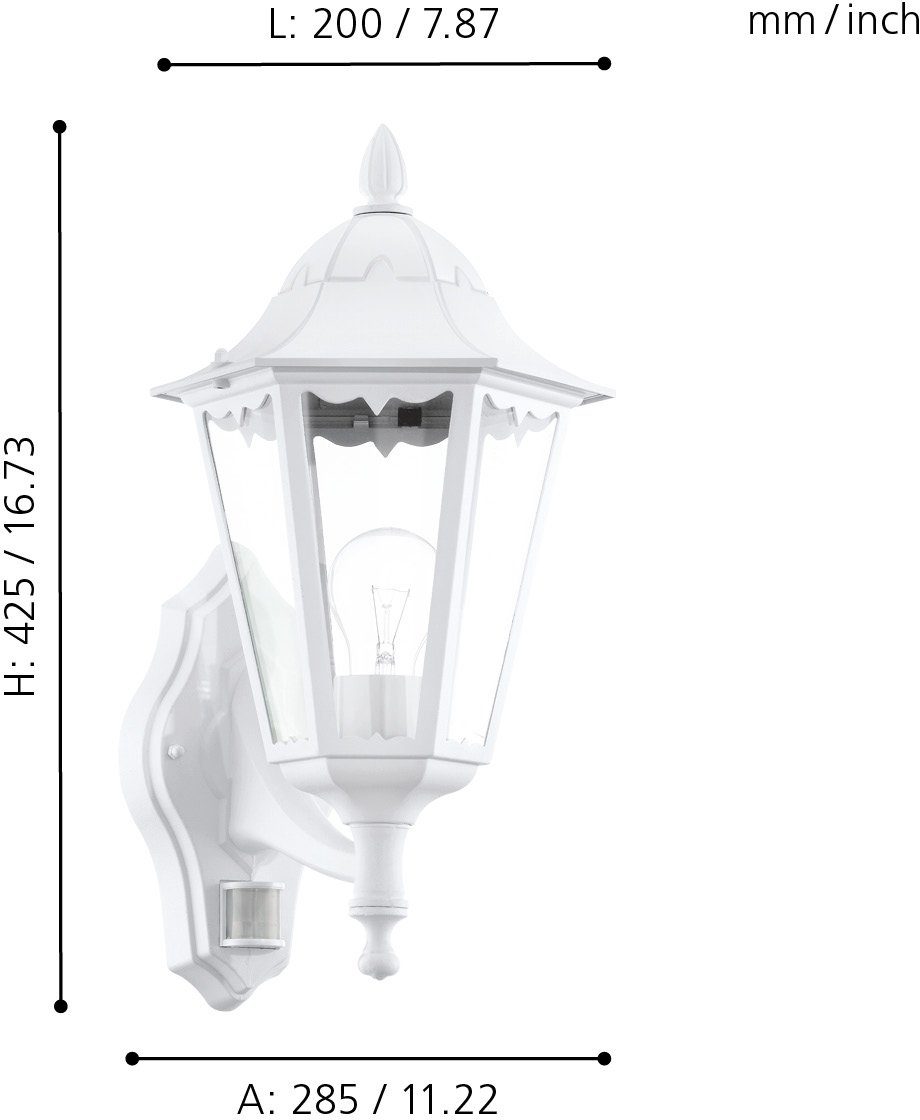 EGLO Außen-Wandleuchte NAVEDO Wandlampe, Außenbeleuchtung, schwarz, silber- günstig online kaufen