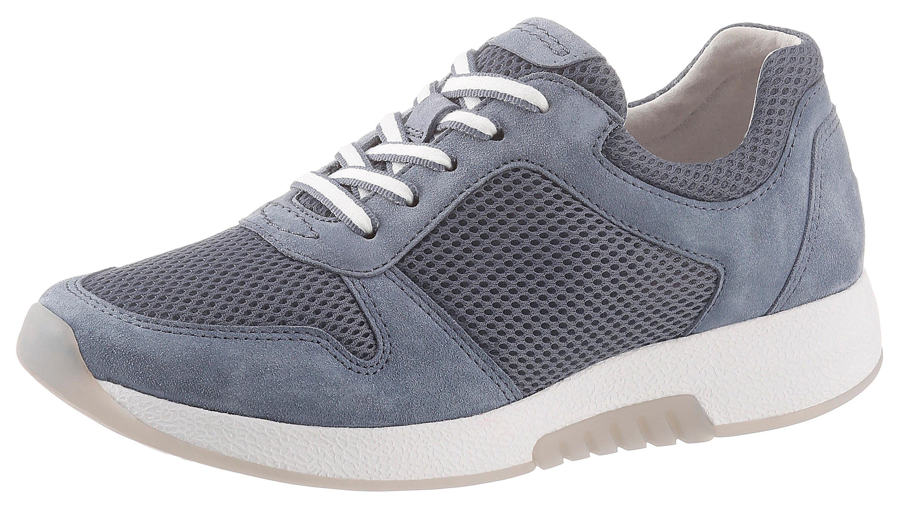Gabor Rollingsoft Keilsneaker im sommerlichem Materialmix graublau | 