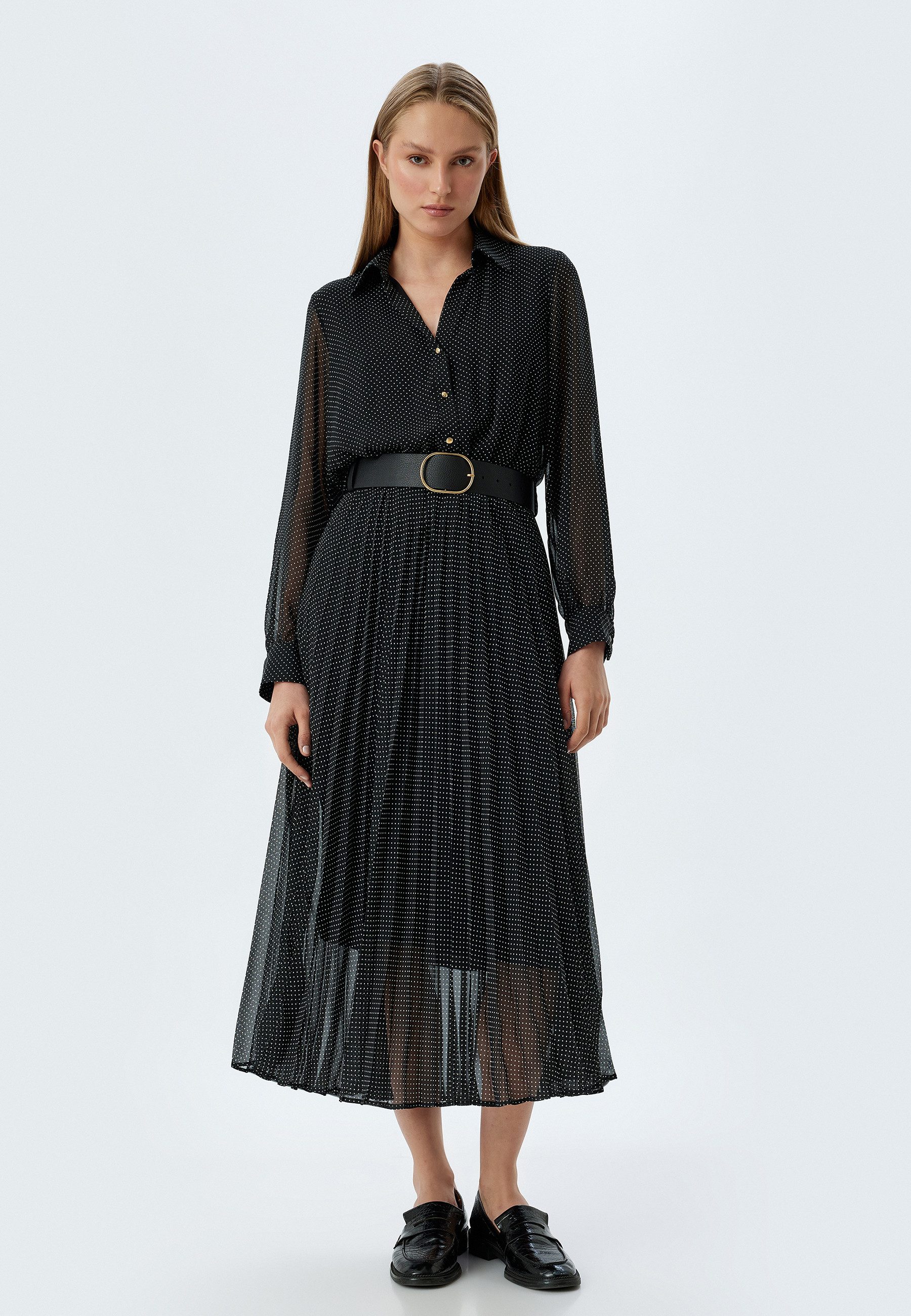 Koton Midikleid Midi Länge Schmales Plissee