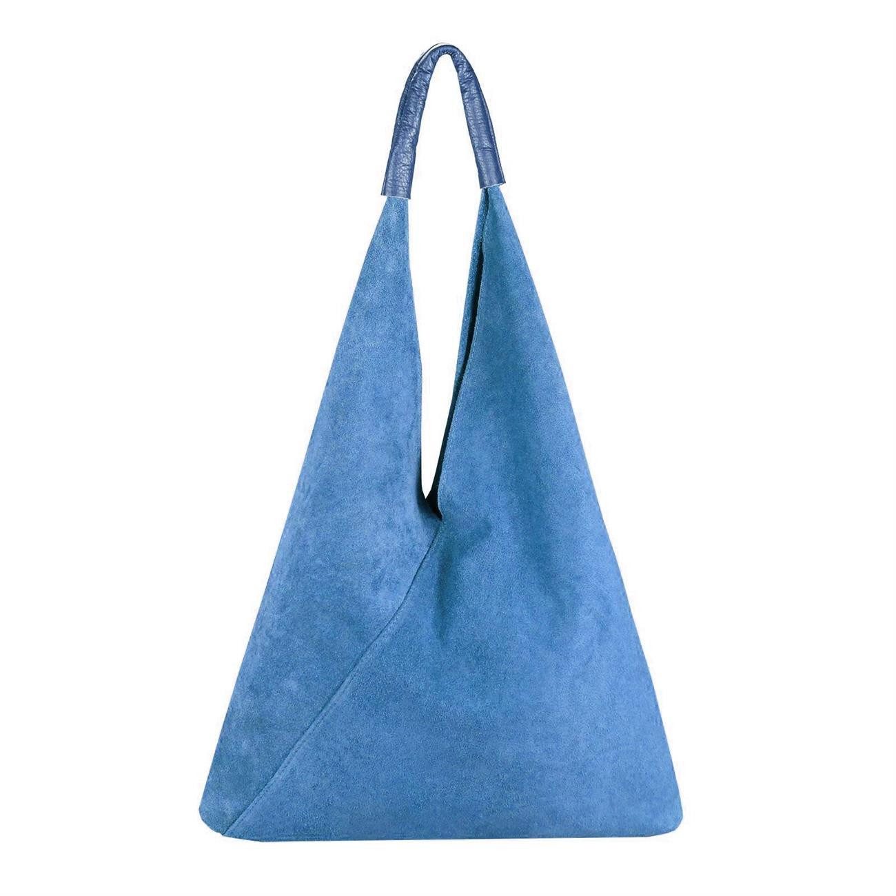 Schultertasche Made in Italy Damen XXL Leder Wildleder Tasche Shopper Umhängetasche