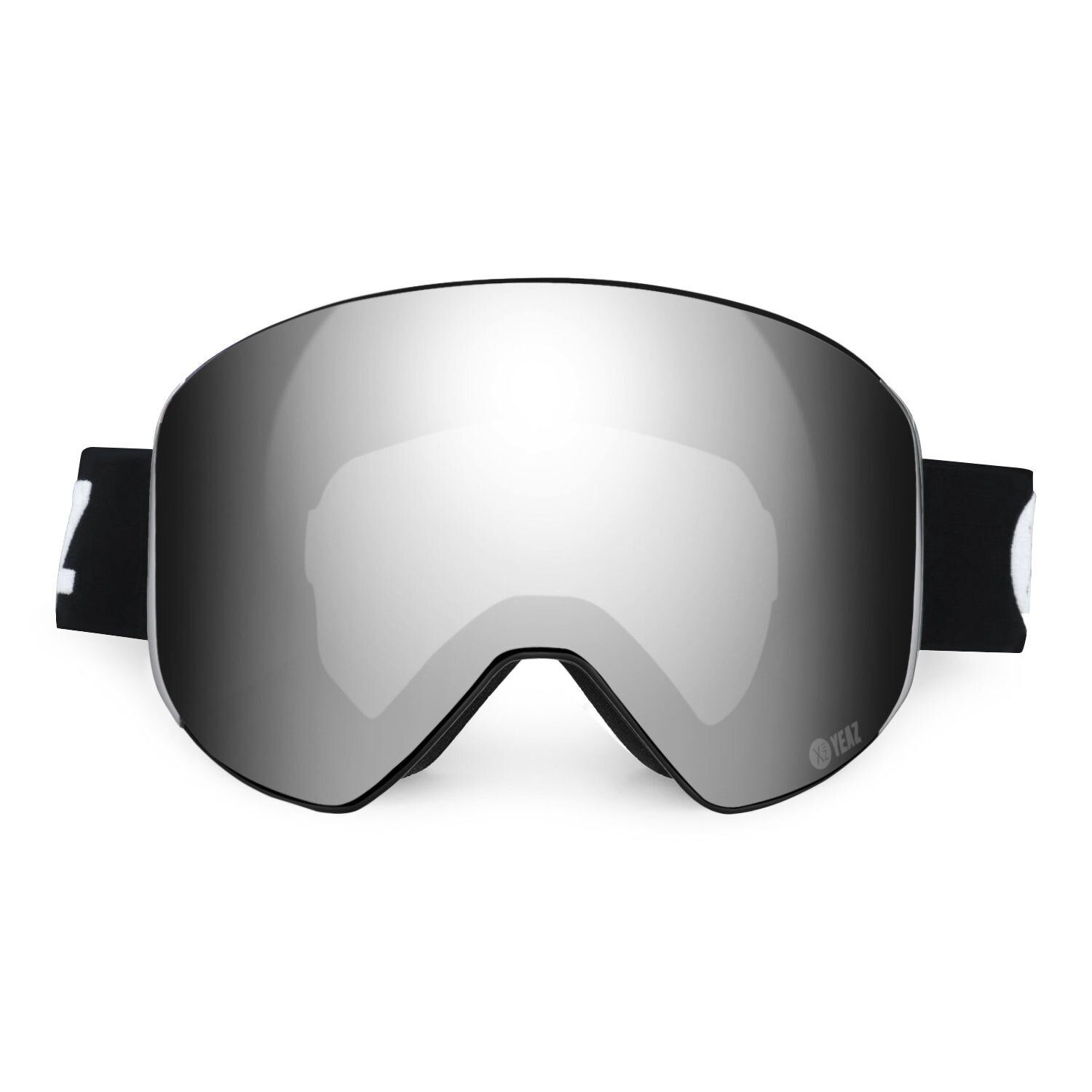 YEAZ Skibrille APEX Magnet-Ski-Snowboardbrille silber, Magnet-Wechsel-System für Gläser, silber/silber