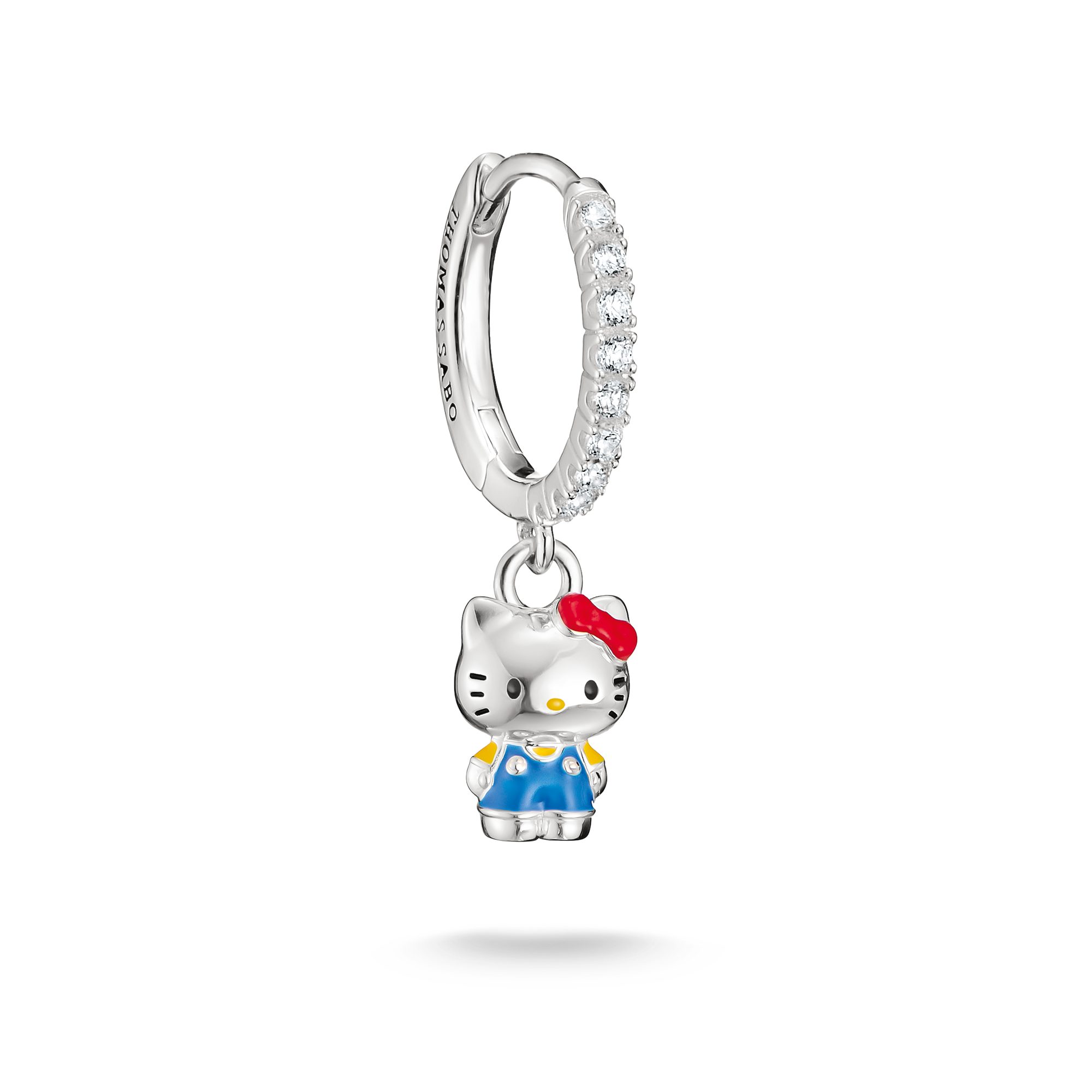 THOMAS SABO Single-Creole THOMAS SABO ♡ Hello Kitty Single Creole blau, mit Zirkonia (synth) - Emaille
