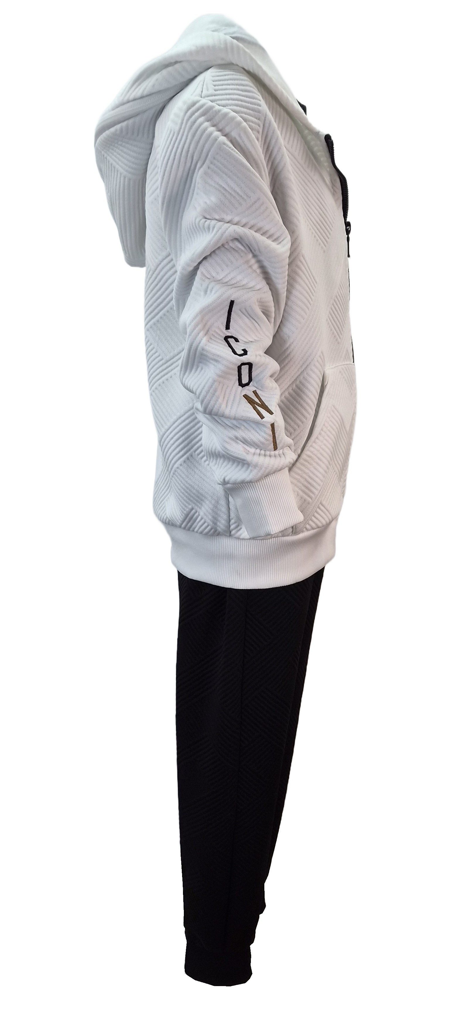 Hessis Freizeitanzug Jogginganzug Trainingsanzug JF7915 (Set, 3-tlg., Jacke, Shirt & Jogginghose) – Bild 4 von 5