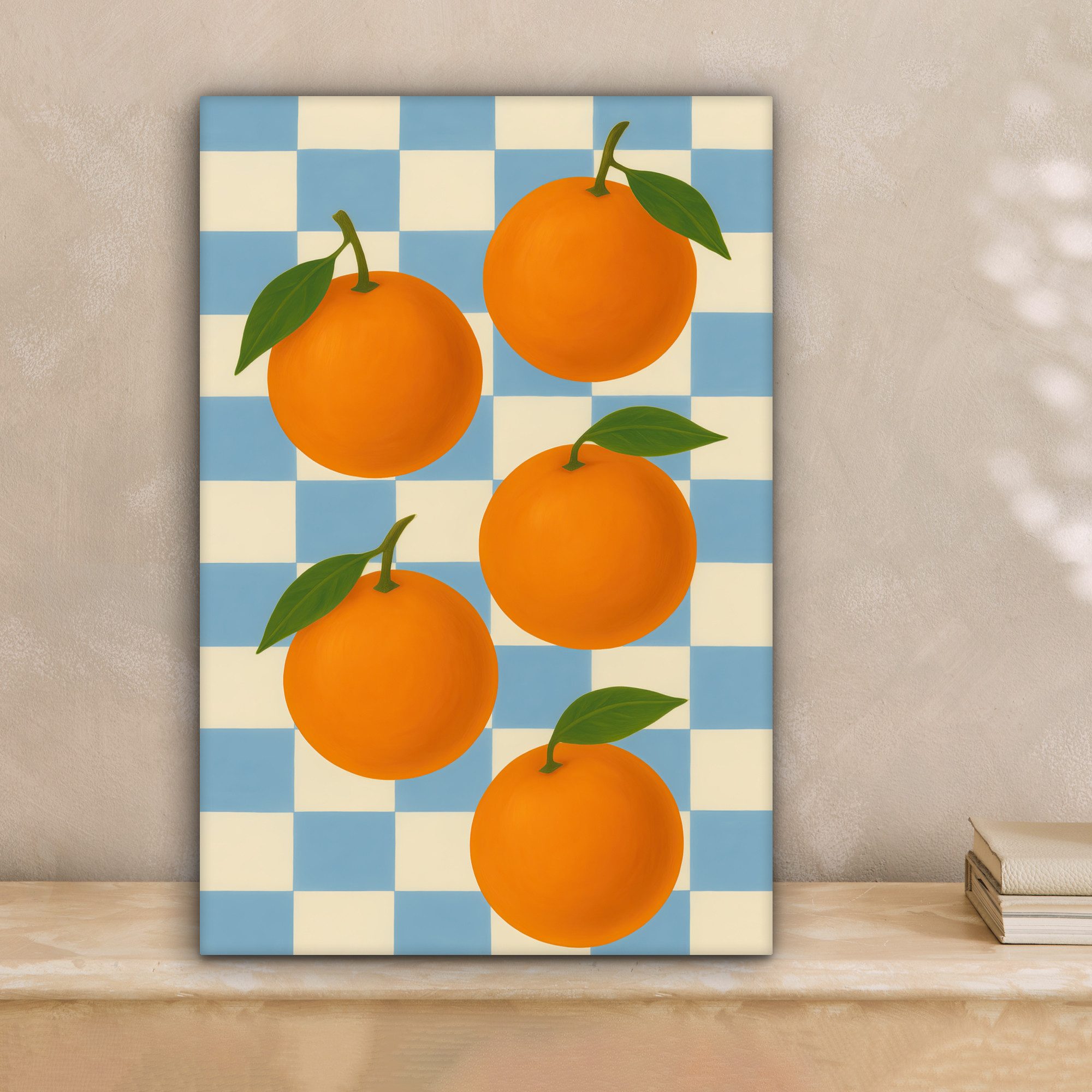 OneMillionCanvasses® Leinwandbild Orangen - Blätter - günstig online kaufen