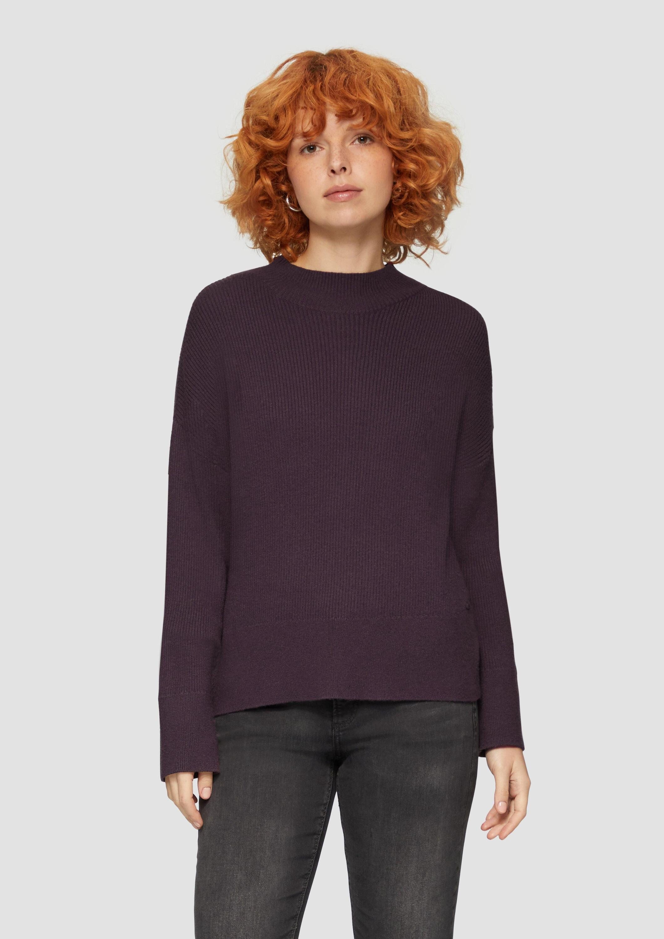 QS Longpullover Strickpullover Rippstrickpulover mit weiten günstig online kaufen