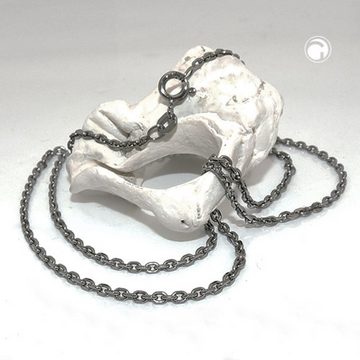 unbespielt Silberkette Halskette 2 mm Ankerkette 925 Silber rhodiniert geschwärzt 40 cm, Silberschmuck für Damen und Herren