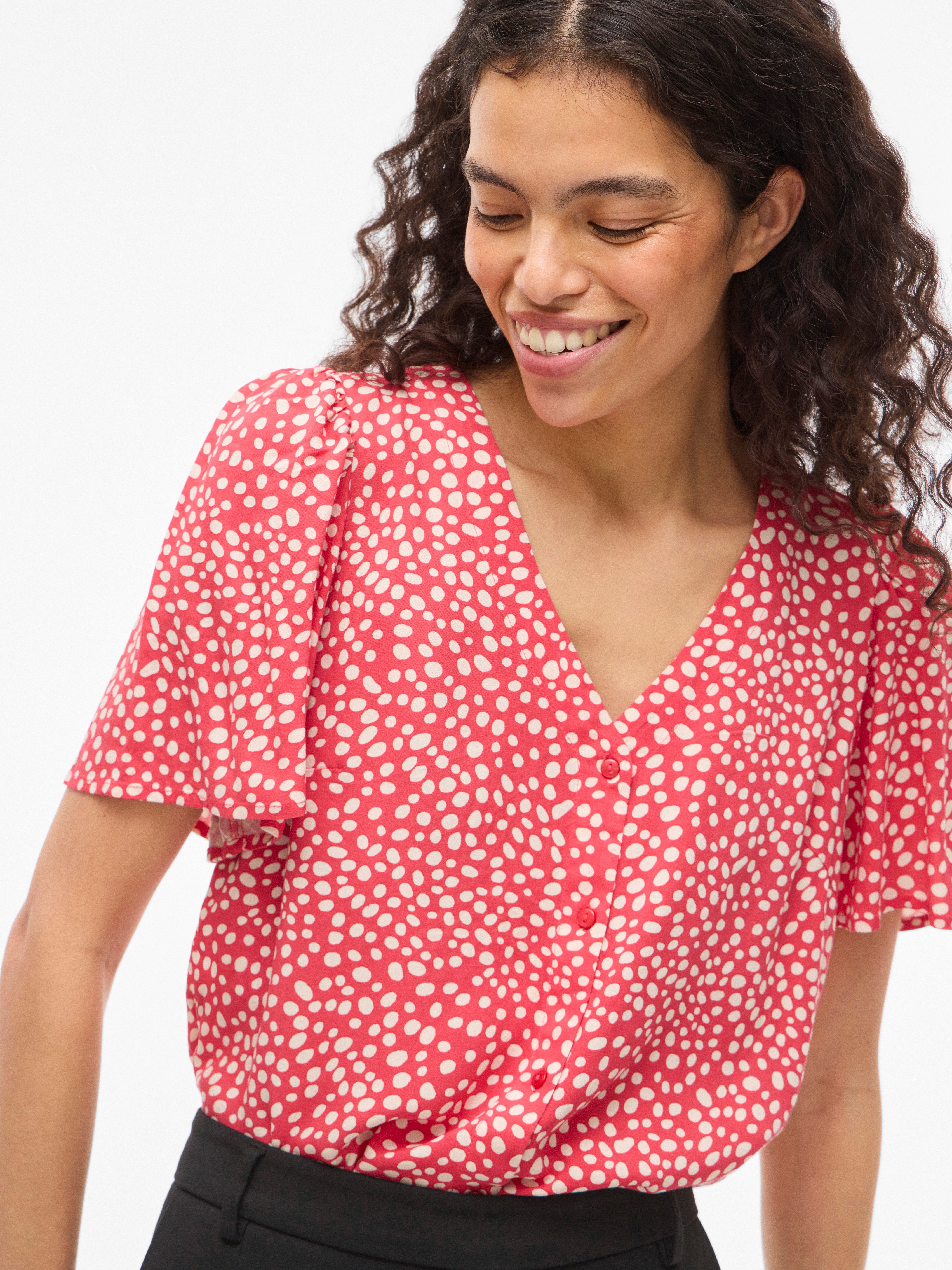 Vila Hemdbluse VIGRACE V-NECK S/S SHIRT - NOOS