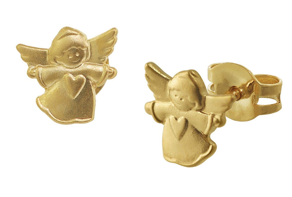 Kinder Accessoires trendor Paar Ohrstecker Kinder-Ohrringe Engel Gold 585
