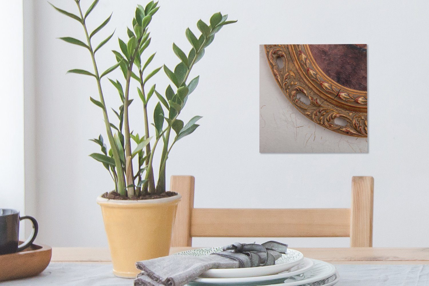 OneMillionCanvasses® Leinwandbild für Wohnzimmer Fotorahmen aus St), Leinwand Schlafzimmer Bilder Holz, (1