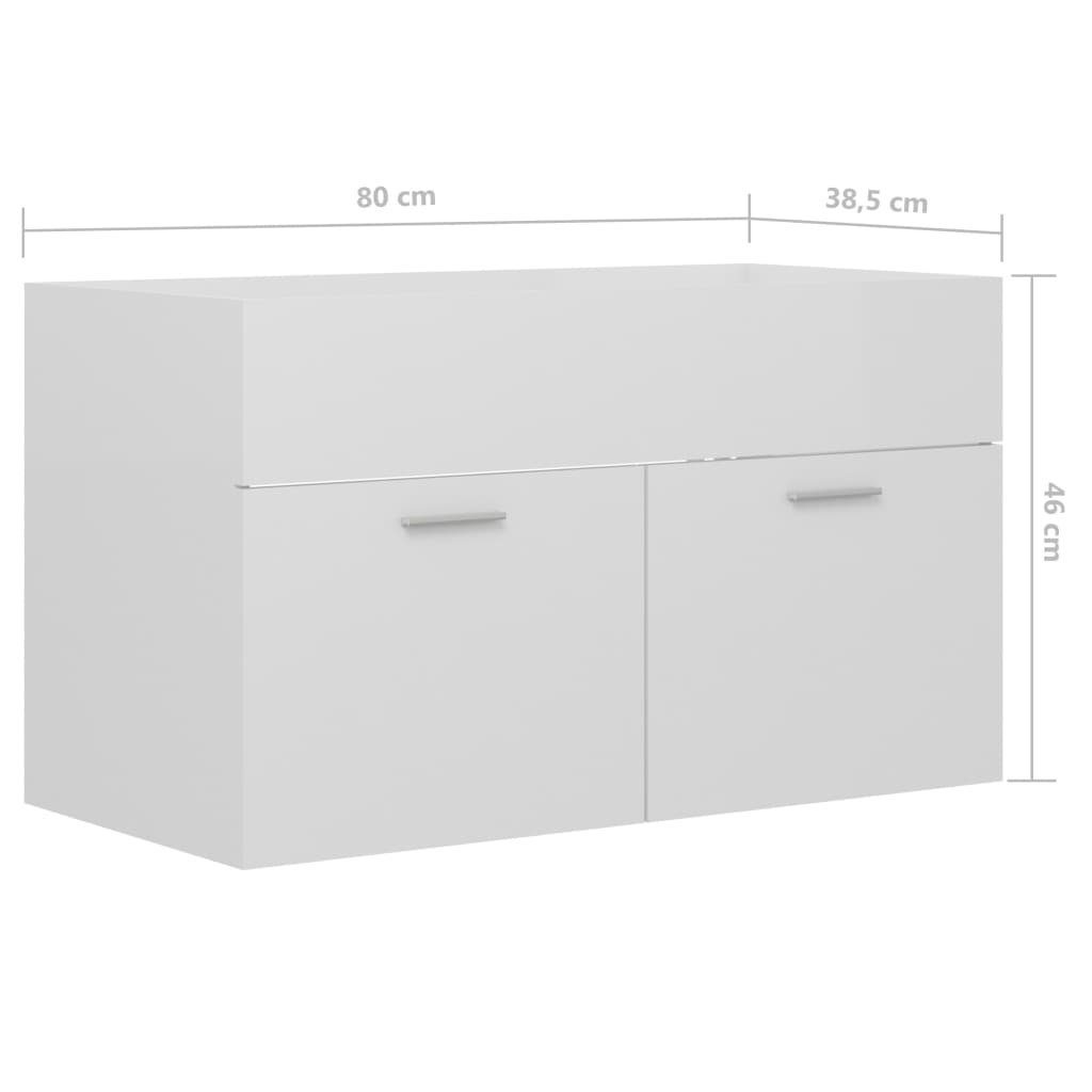 in möbelando cm) Waschbeckenunterschrank 3005545 Hochglanz-Weiß (LxBxH: 38,5x80x46