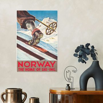 Posterlounge Poster Vintage Ski Collection, Norwegen (englisch), Vintage Illustration