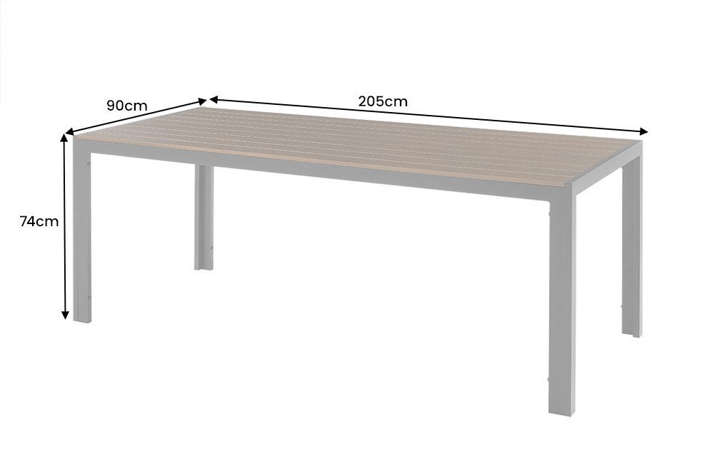 riess-ambiente Gartentisch DESIGNO 205cm dunkelbraun / schwarz (Einzelartik günstig online kaufen
