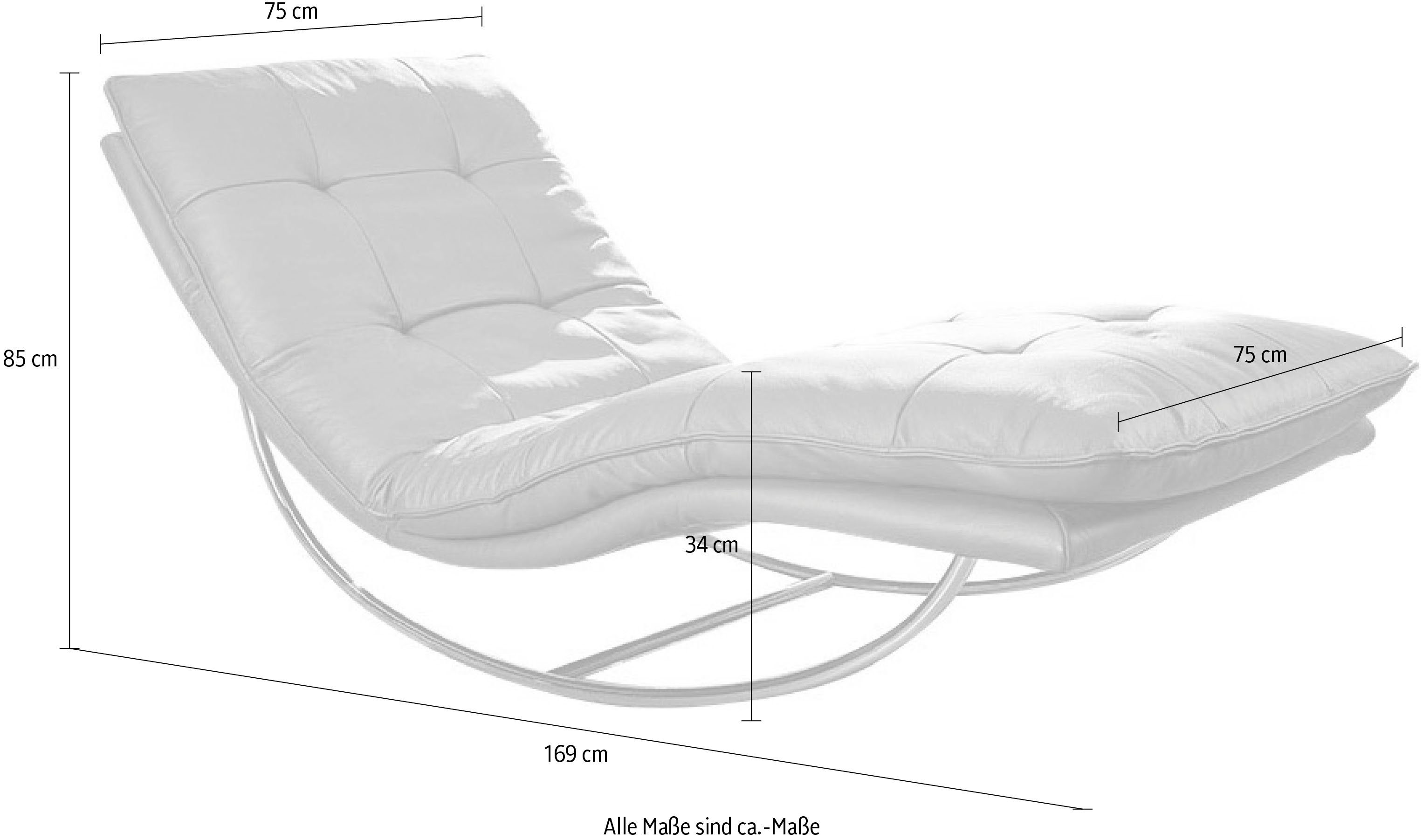 W.SCHILLIG Relaxliege daily Breiten Schaukelgestell Chrom in in dreams, Waffelkissen-Optik, 2 glänzend