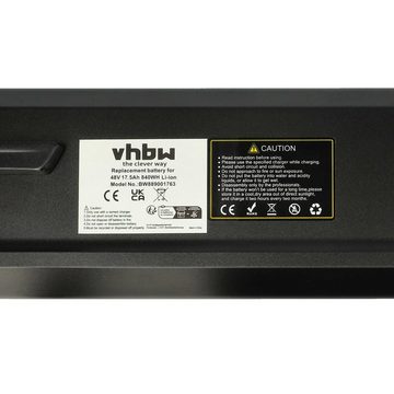 vhbw kompatibel mit LLobe Voga Bianco E-Bike Akku Li-Ion 17500 mAh (48 V)