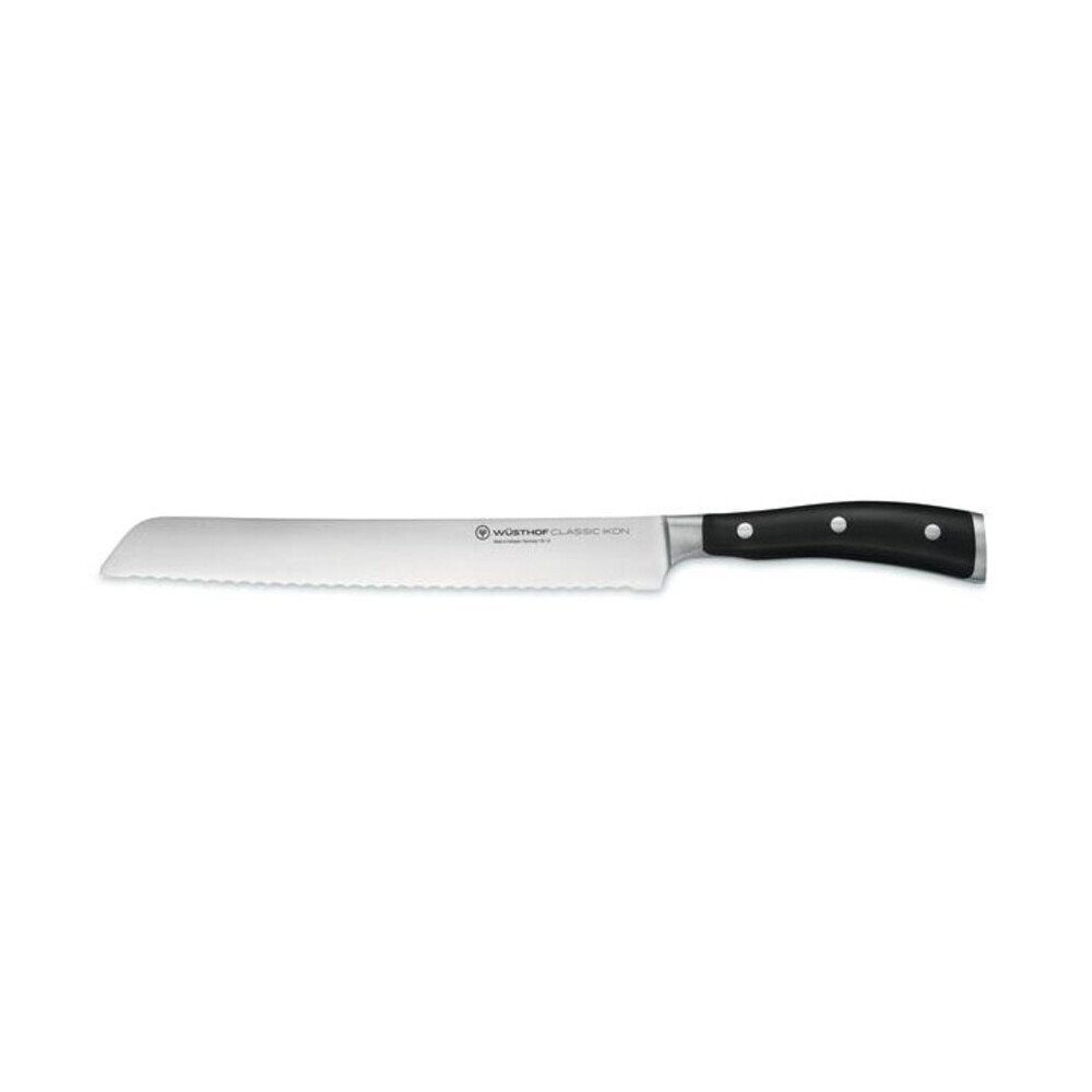 WÜSTHOF Brotmesser Classic Ikon Brotmesser 23 cm schwarz, Brotmesser Classic Ikon, 34,00cm, schwarz