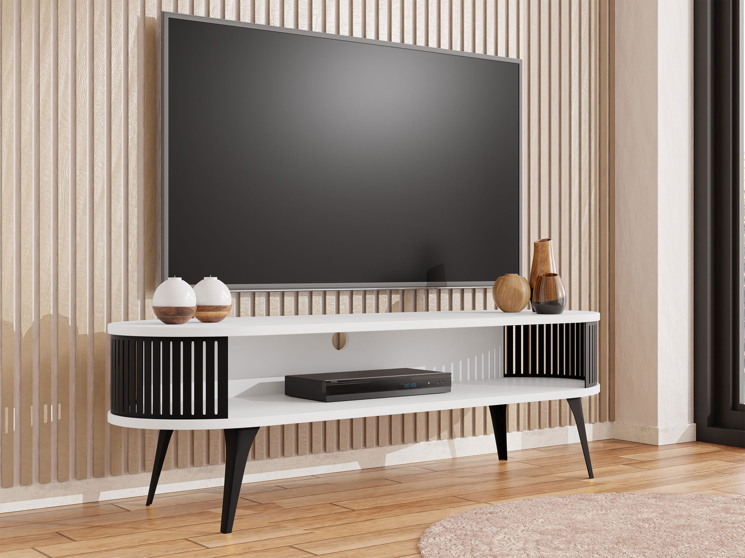 MIRJAN24 TV-Schrank Roenni Oval (mit Regal) günstig online kaufen