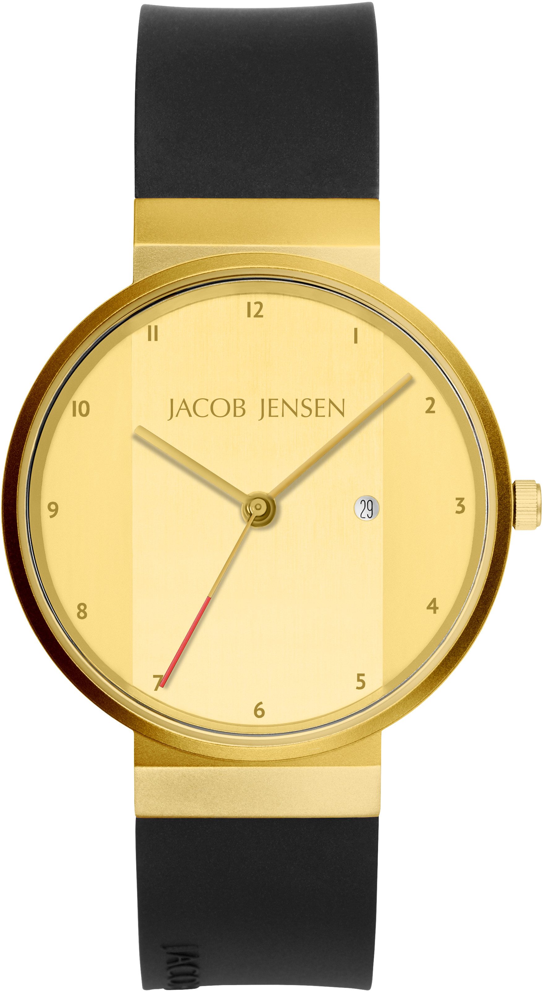 Jacob Jensen Quarzuhr New Line 735, Armbanduhr, Herrenuhr, analog, Tag