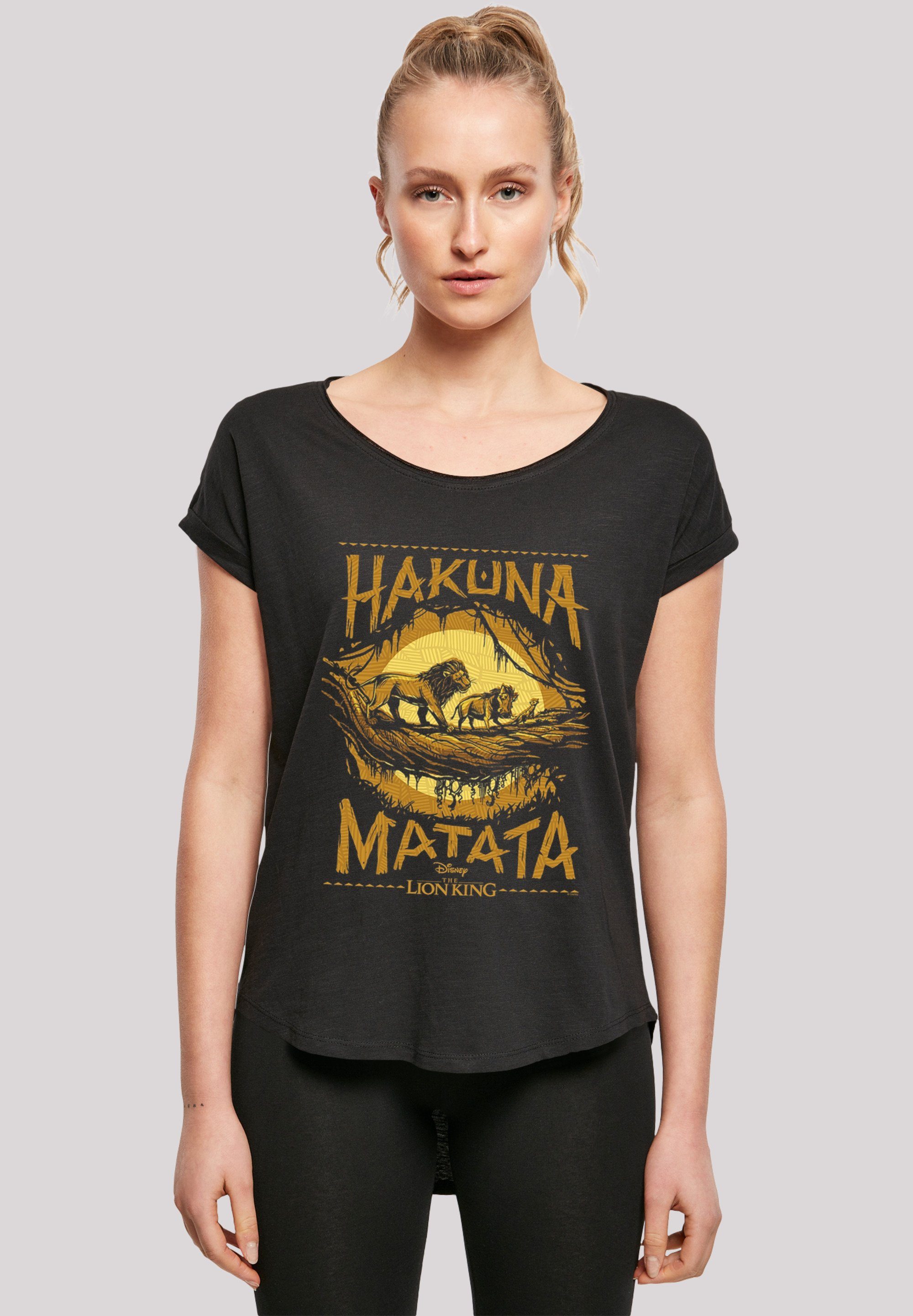 F4NT4STIC T-Shirt Long Cut T-Shirt Disney Der König der Löwen Hakuna Matata  Damen,Premium Merch,Lang,Longshirt,Bedruckt