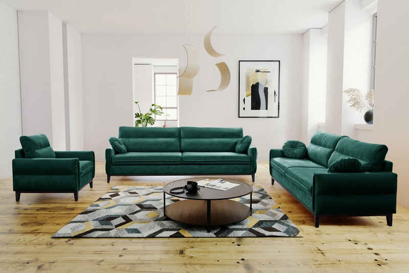 Beautysofa Sofa Belweder, Couchgarnitur 321 Möbelset, Sofa 3-Sizter 2-Sizter Sessel Polstergarnitur