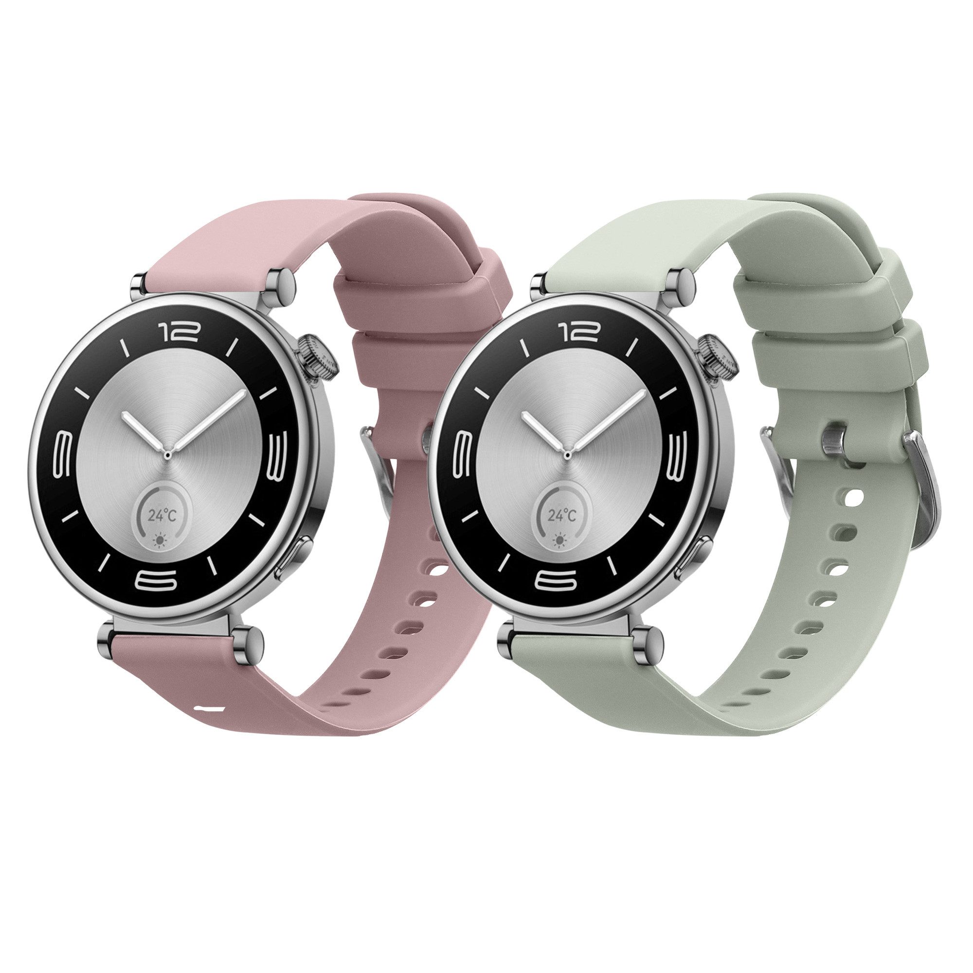 kwmobile 2x Uhrenarmband für Huawei Watch GT5 41mm / GT5 Pro 42mm / Watch GT4 Smartwatch, 2-tlg., Fitnesstracker Band Set aus TPU Silikon - Ersatzarmband Smartwatch