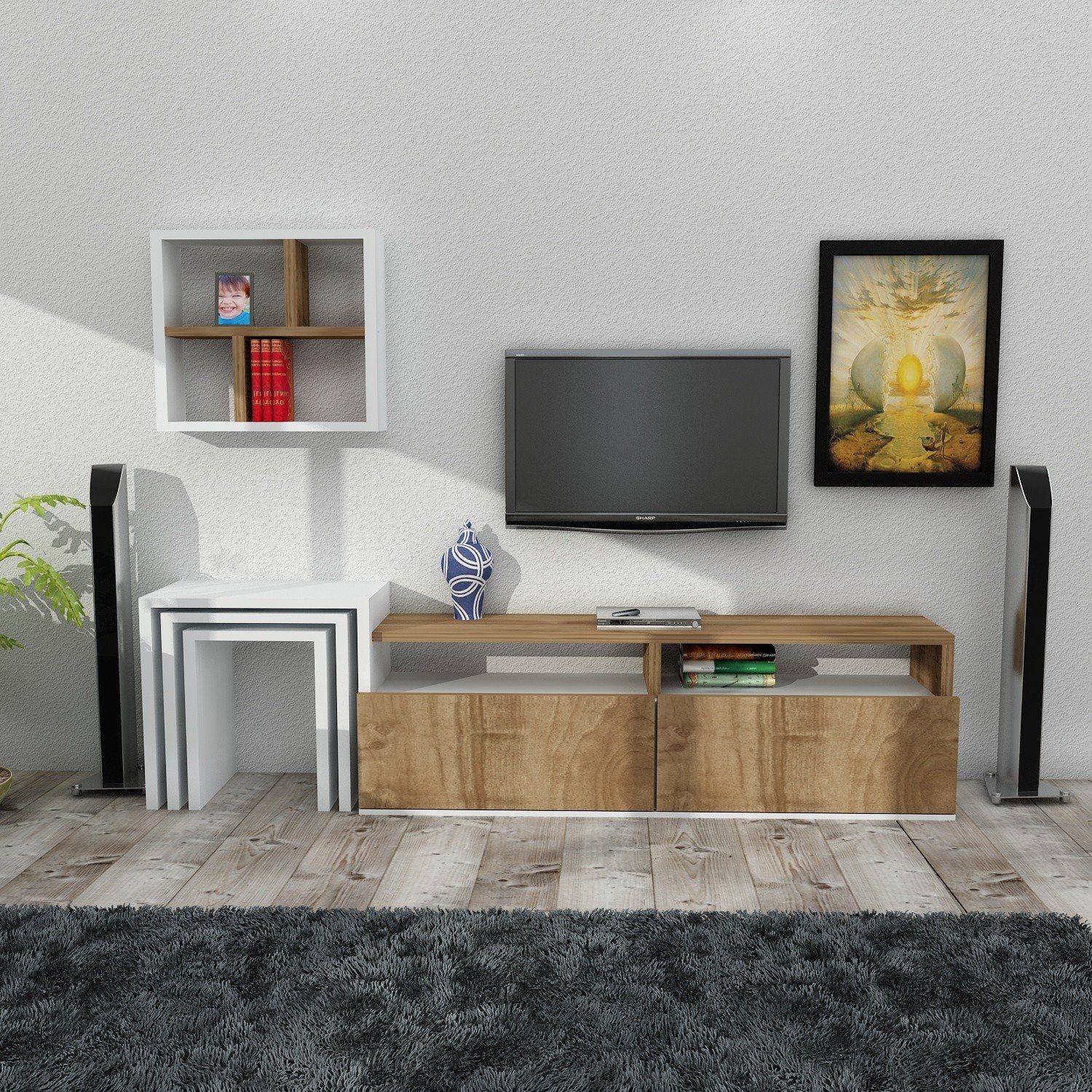 Skye Decor TV-Schrank Schränke, 41,8x123,2x29,5 cm, 100% Melaminbeschichtete Partikelplatte