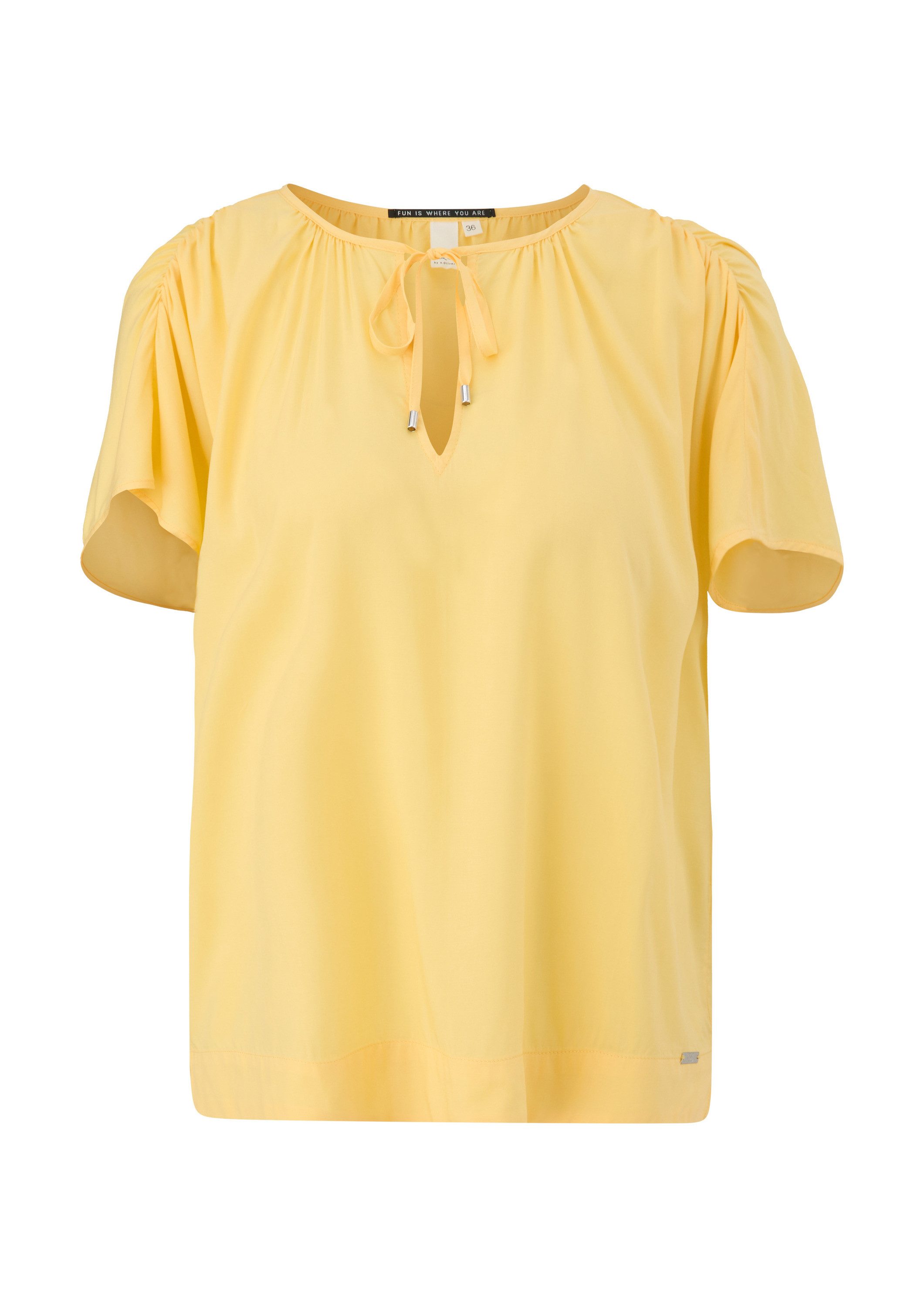 QS Kurzarmbluse Bluse Viskosebluse mit Raffung günstig online kaufen